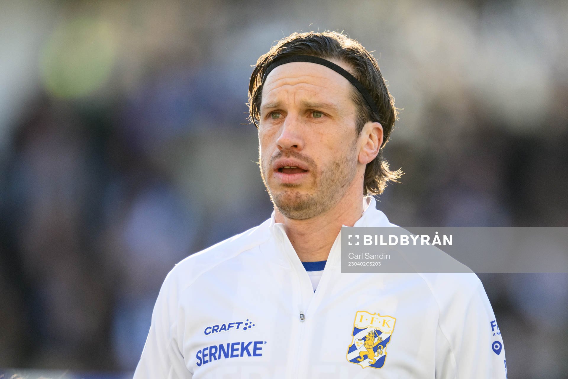 IFK Göteborgs Gustav Svensson vid lineup innan