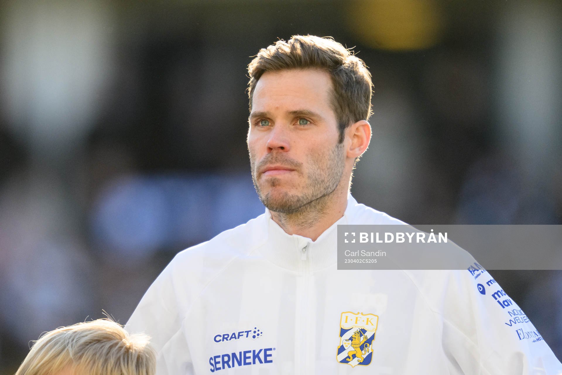 IFK Göteborgs Emil Salomonsson vid lineup innan