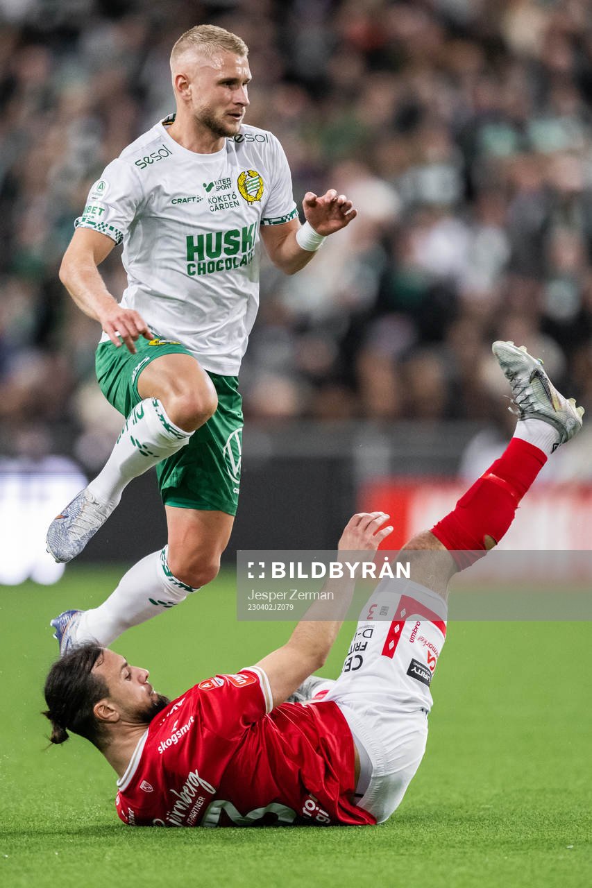 Hammarbys Simon Strand och Degerfors Abdelkarim Mammar