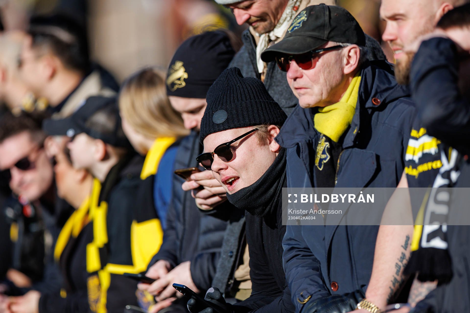 AIKs supporter före fotbollsmatchen i Allsvenskan mellan