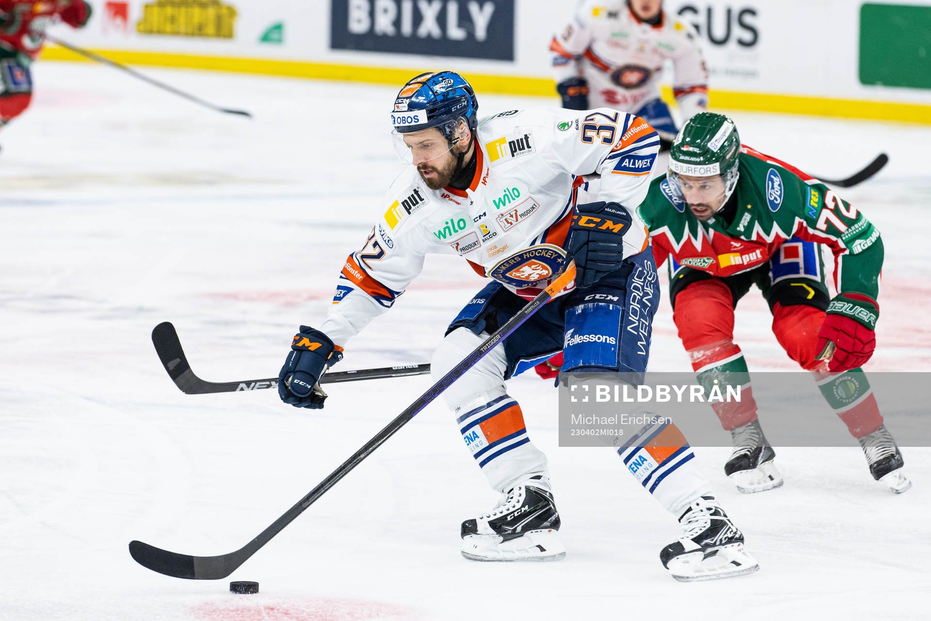 Växjös Lukas Bengtsson och Frölundas Patrik Carlsson