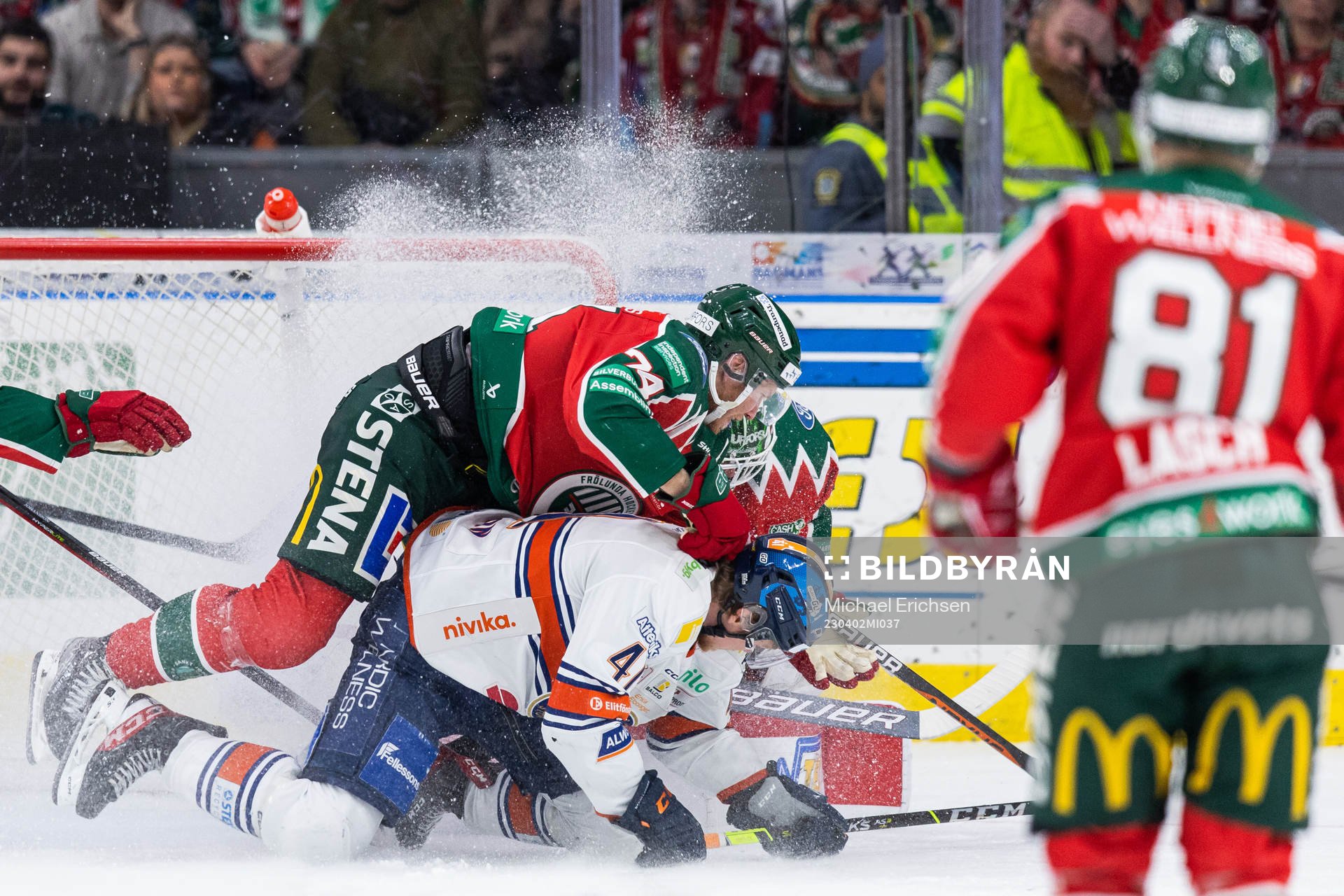 Frölundas Andreas Borgman och målvakt Lars Johansson