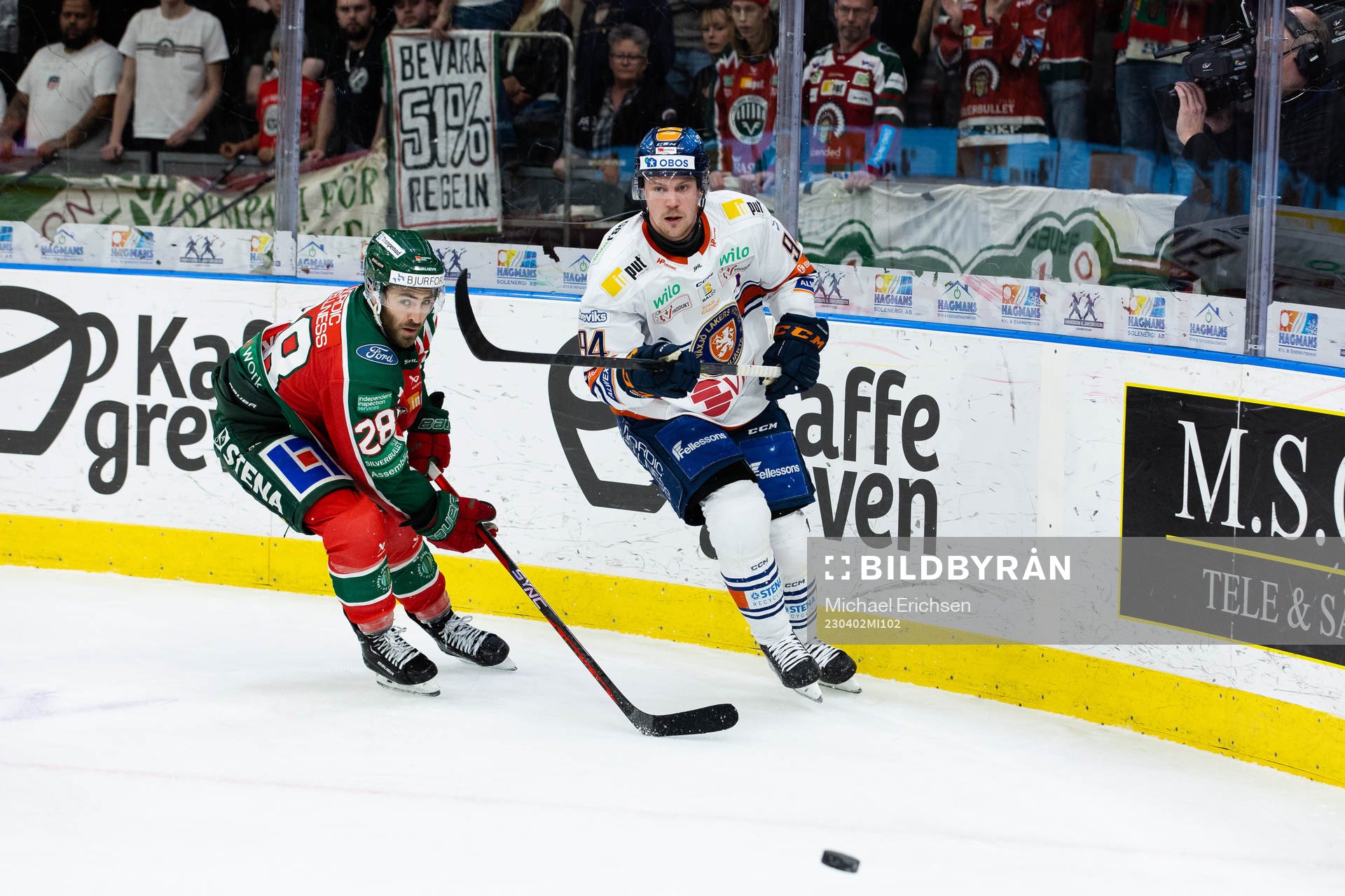 Frölundas Anthony Greco och Växjös Joel Persson