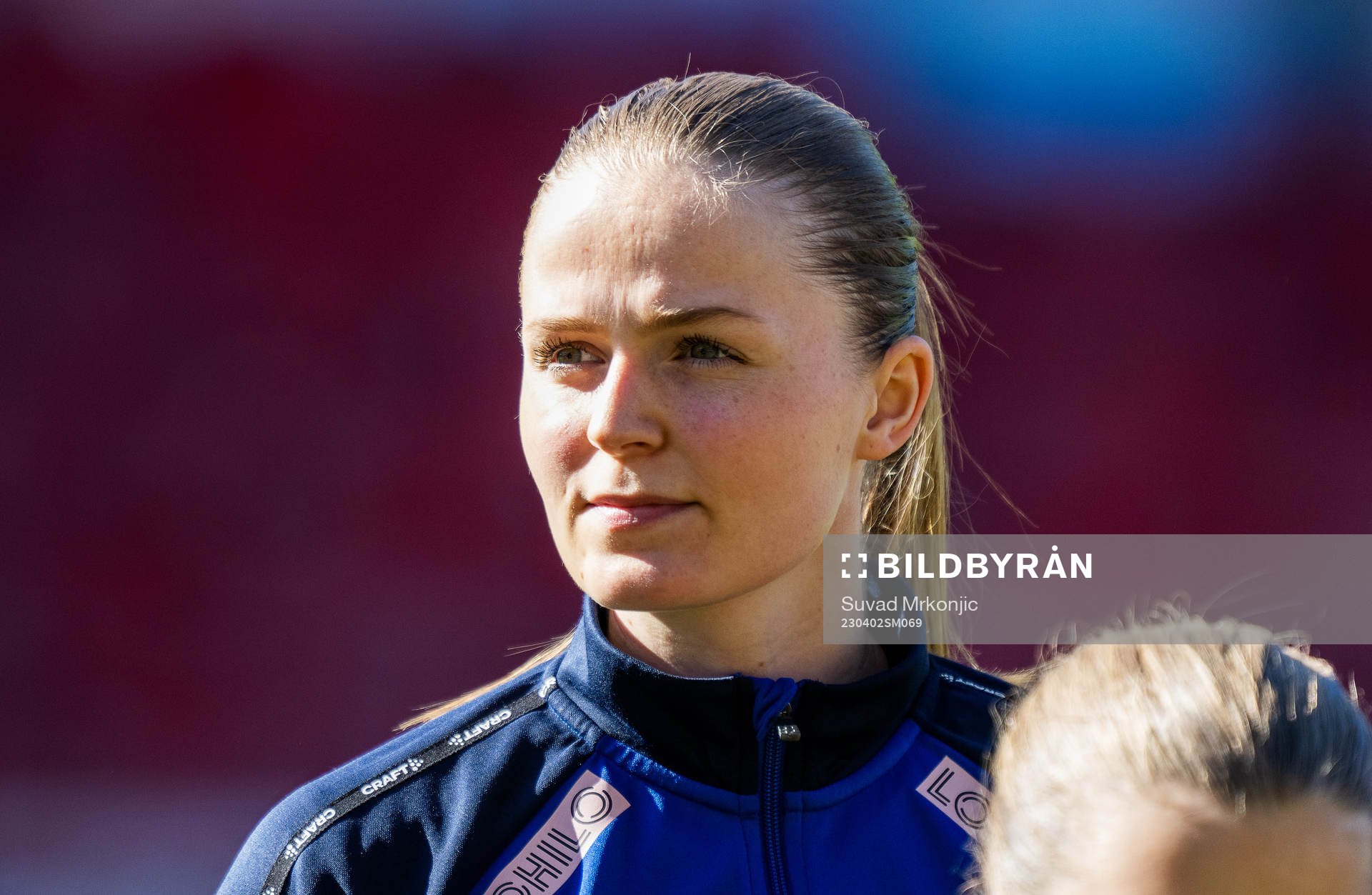 Växjö DFFs Alexandra Jonasson under fotbollsmatchen i Damallsvenskan mellan Växjö DFF och Häcken den 2 april 2023 i Växjö. 
