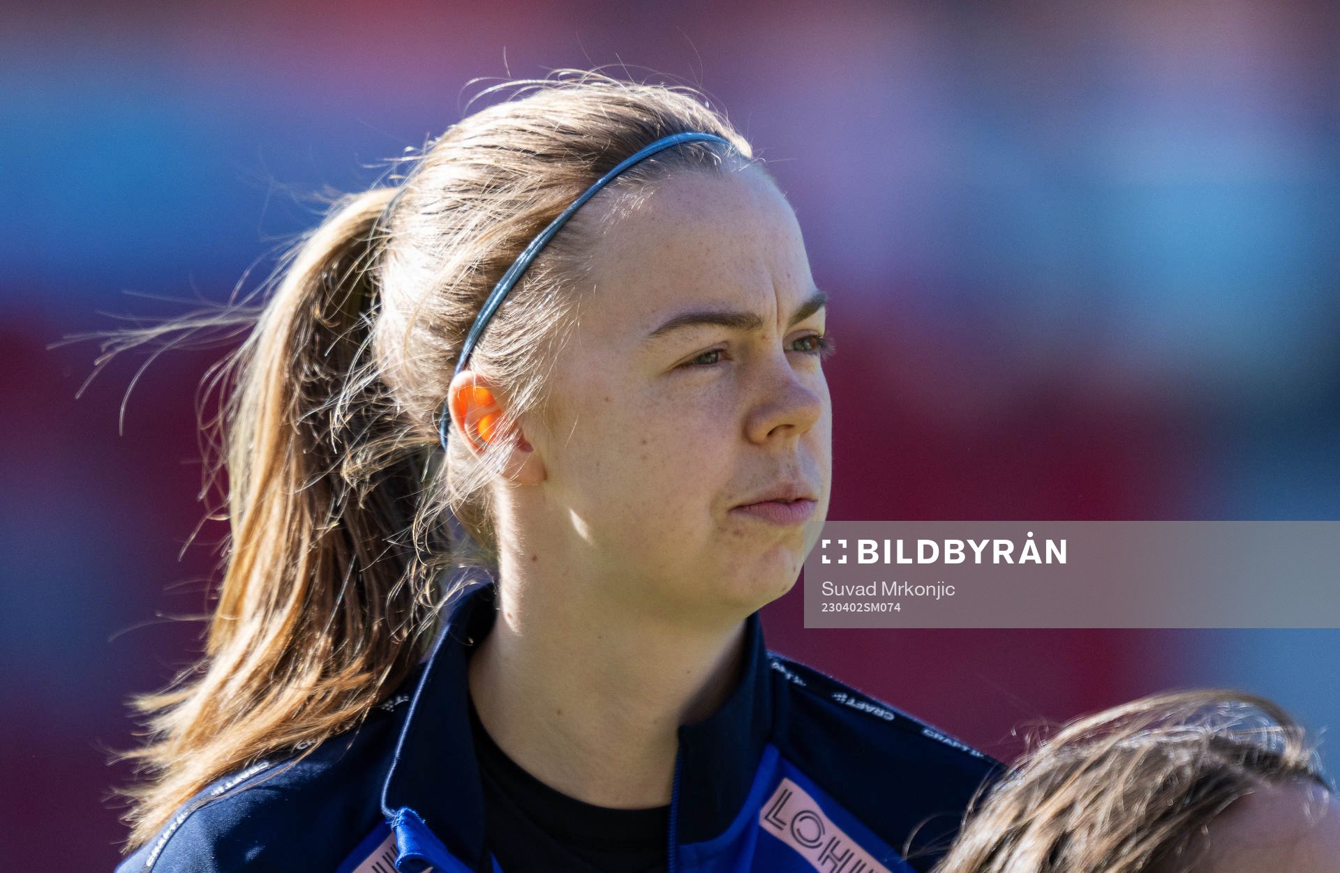 Växjö DFFs Elin Nilsson under fotbollsmatchen i Damallsvenskan mellan Växjö DFF och Häcken den 2 april 2023 i Växjö. 