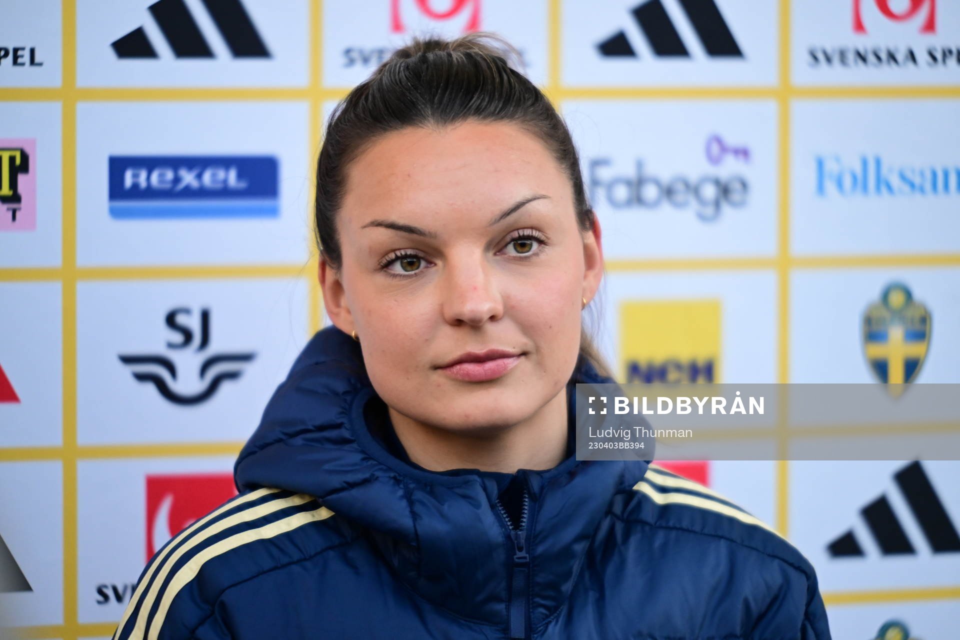 Swedens Johanna Rytting Kaneryd of the Swedish women's national football team at a training session on April 3, 2023 in Malmö. 