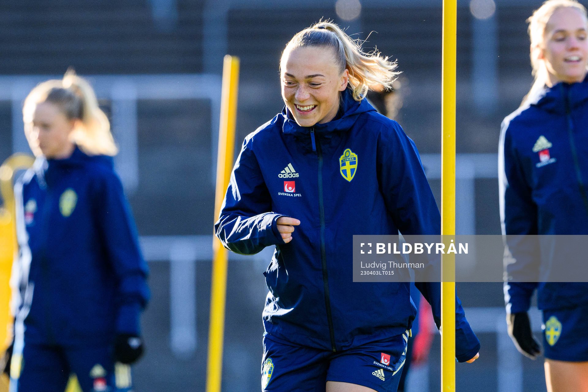 Hanna Bennison of the Swedish women's national football team at a training session on April 3, 2023 in Malmö. 