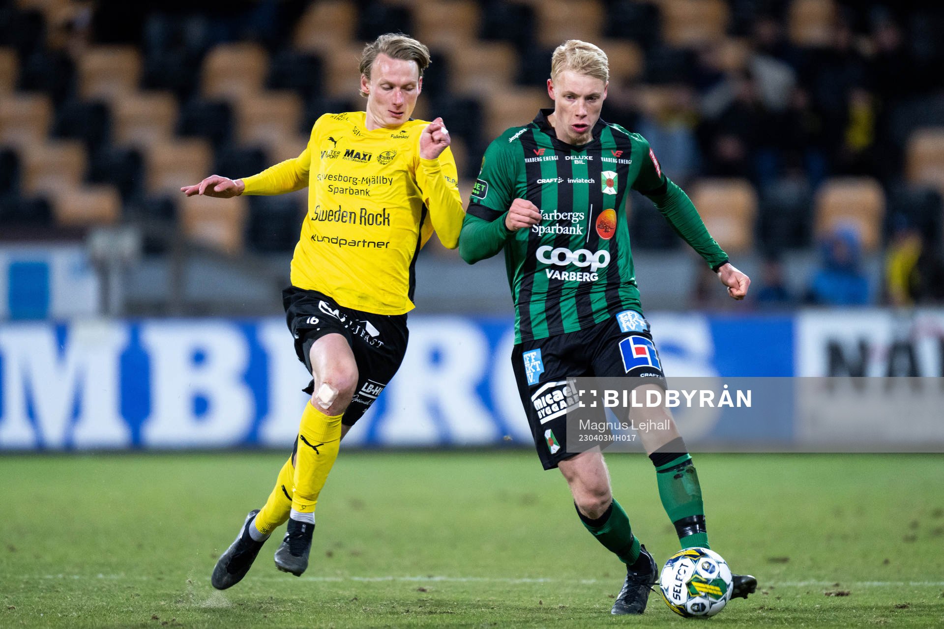 Varbergs Vilmer Rönnberg och Mjällbys Alexander Johansson