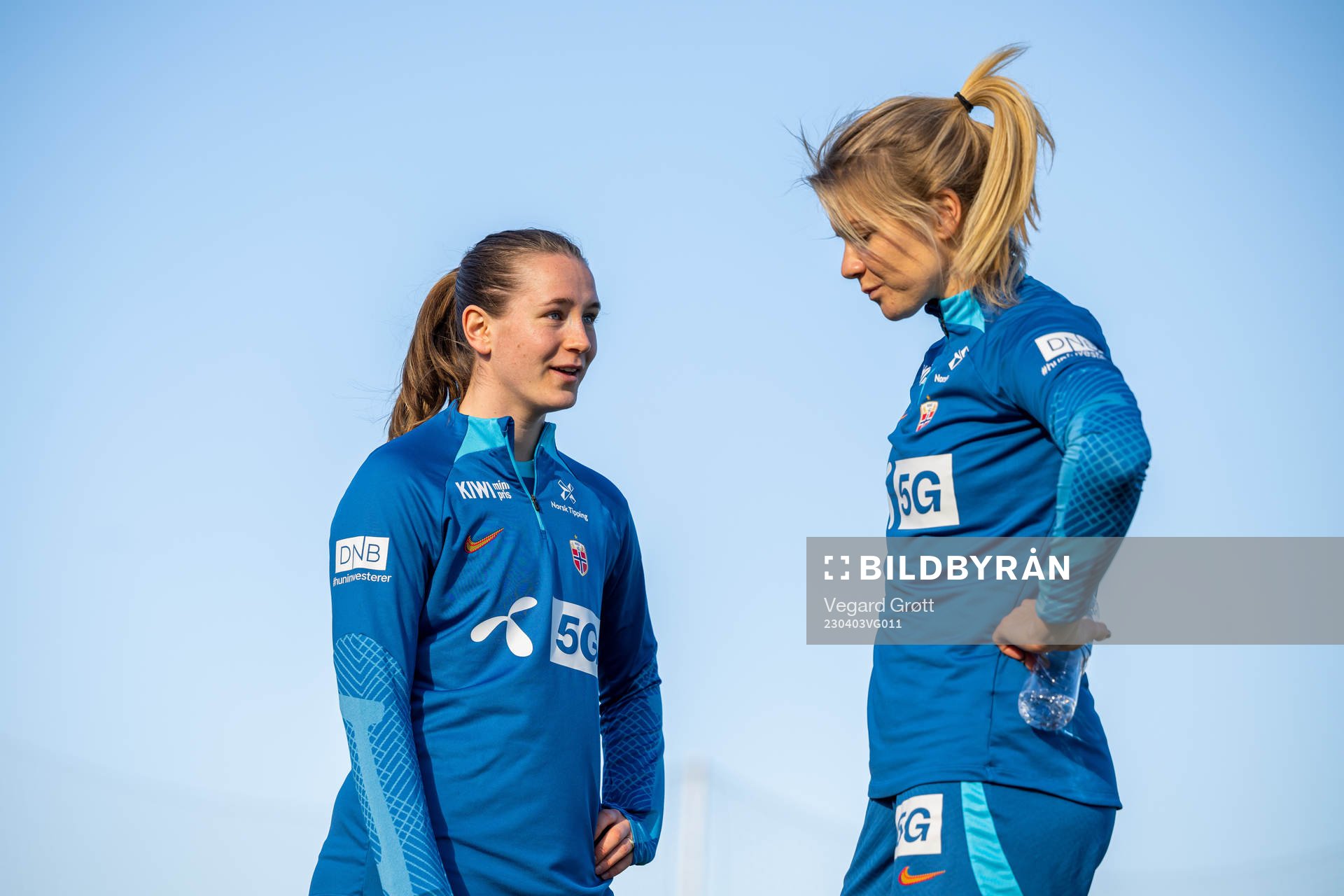 Elisabeth Terland and Ada Hegerberg of the Norwegian