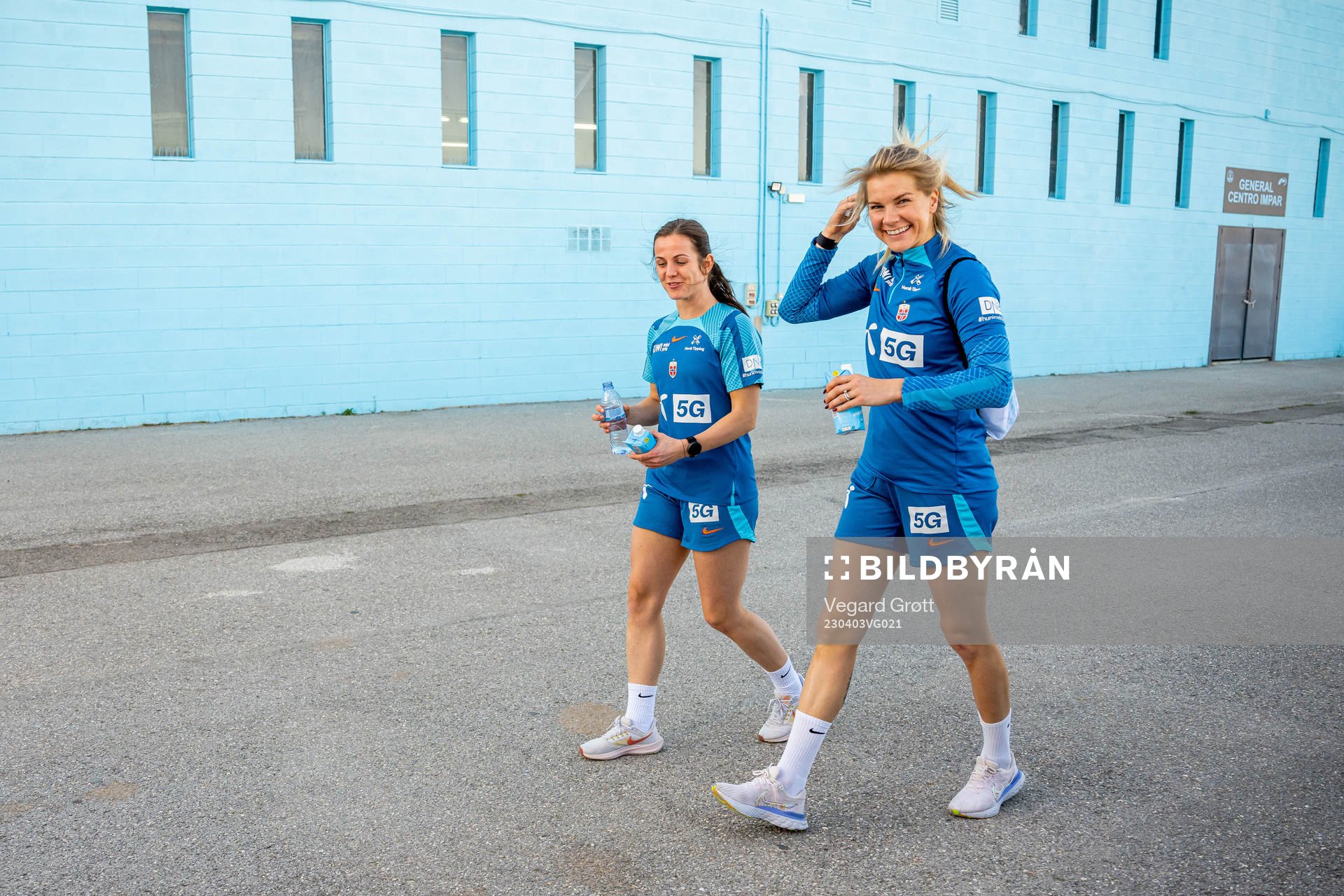 Tuva Hansen and Ada Hegerberg of the Norwegian women's