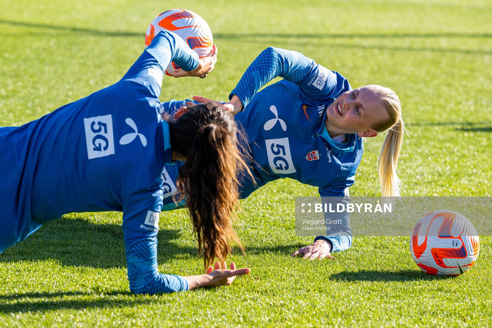 Ingrid Syrstad Engen and Karina Sævik of the Norwegian