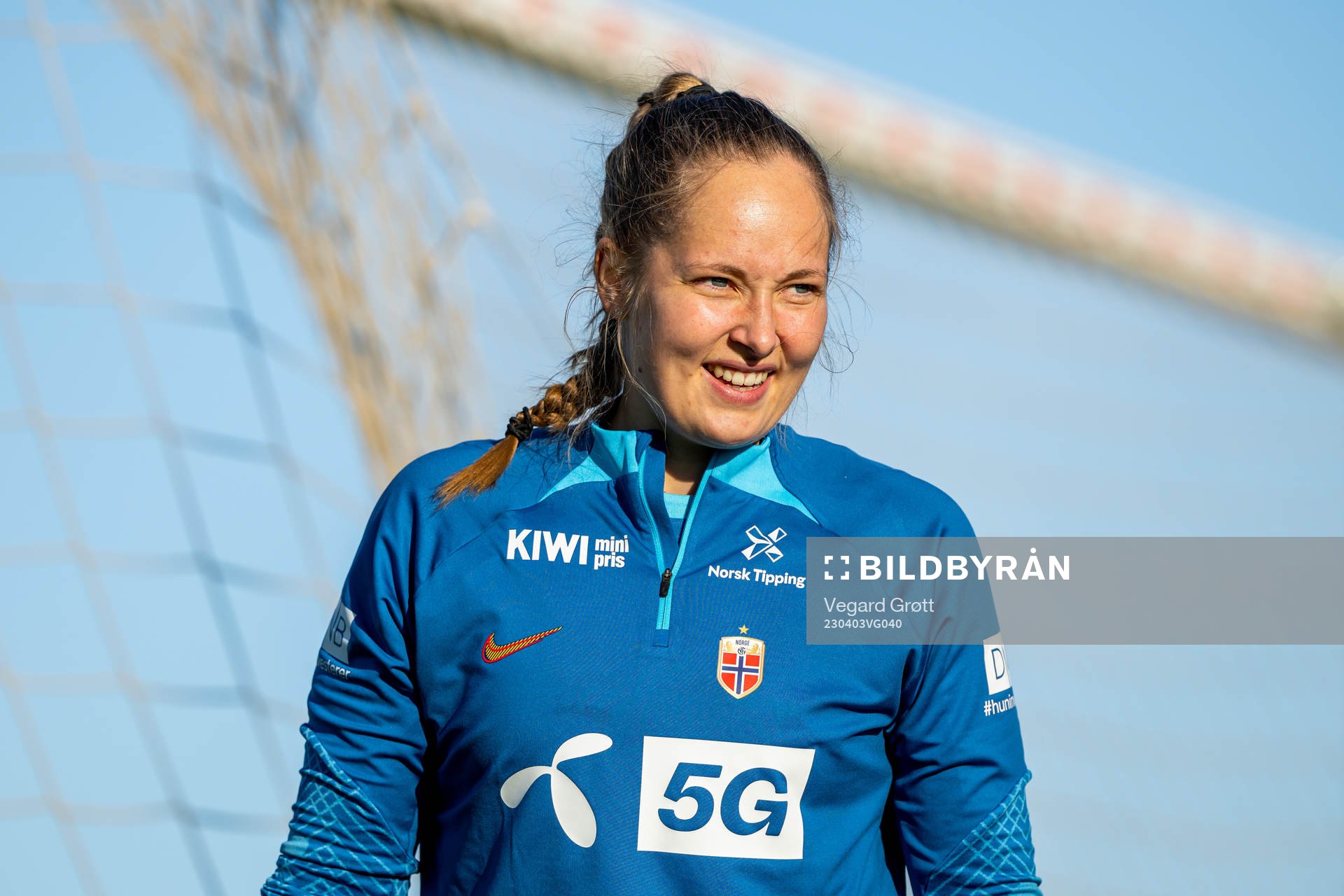 Goalkeeper Aurora Mikalsen of the Norwegian women's