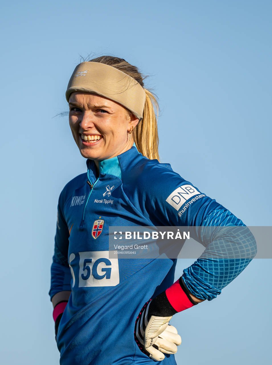 Goalkeeper Guro Pettersen of the Norwegian women's national