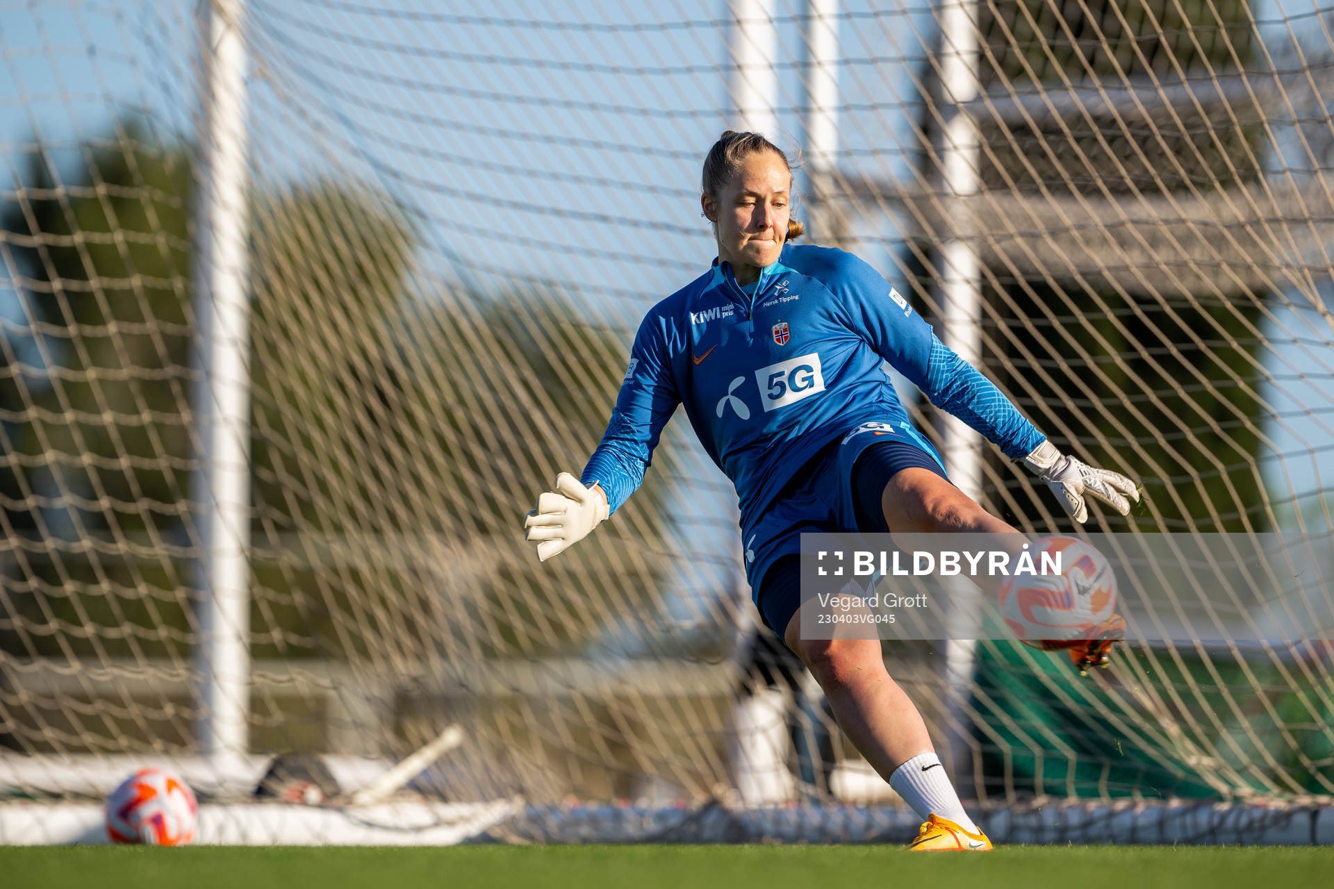 Goalkeeper Aurora Mikalsen of the Norwegian women's