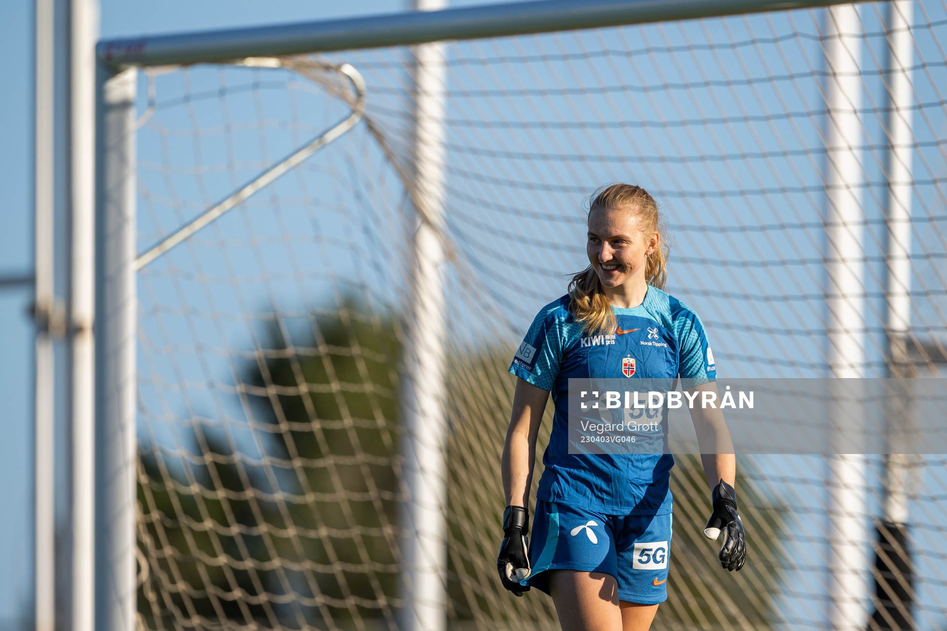 Goalkeeper Sunniva Skoglund of the Norwegian women's