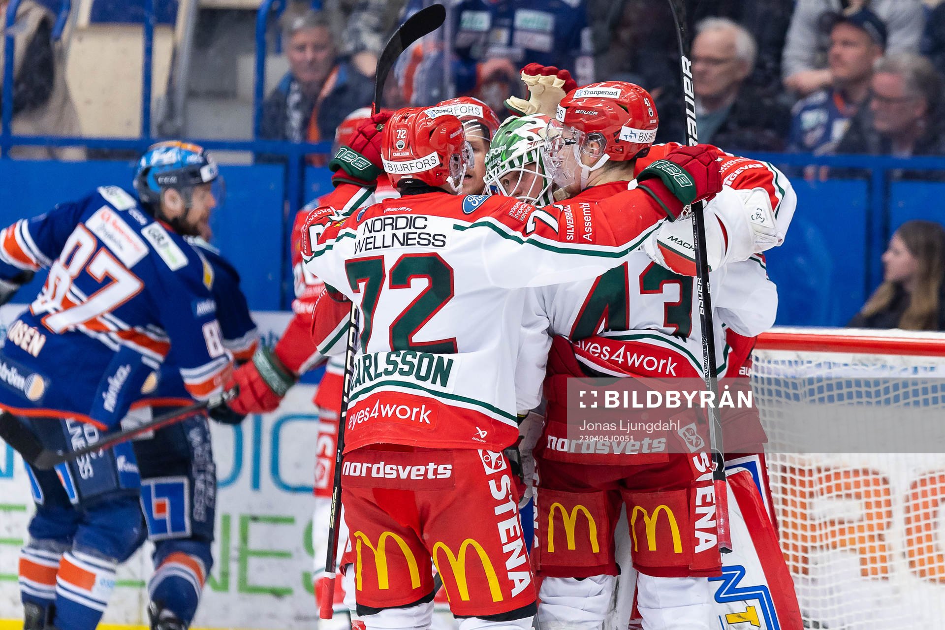 Frölundas Patrik Carlsson, Tom Nilsson och målvakt Lars