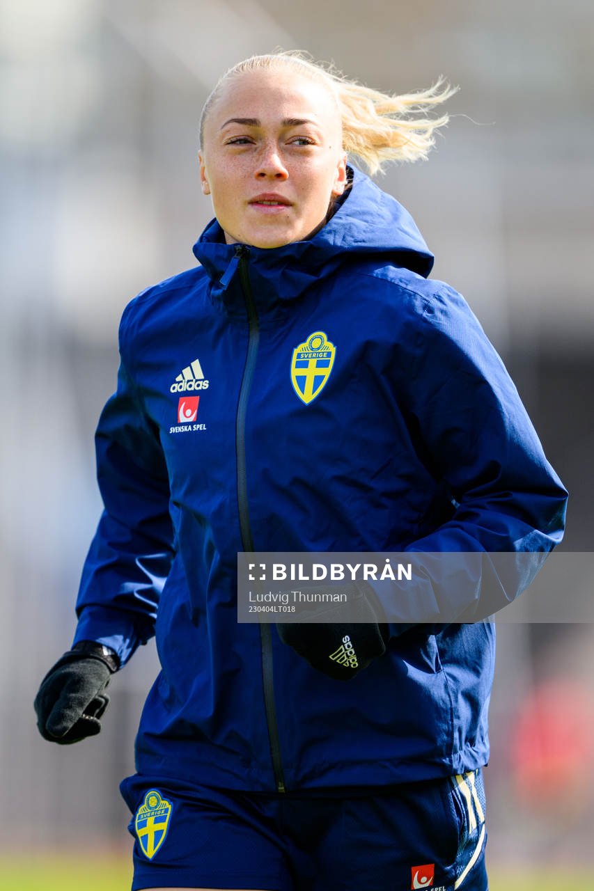 Hanna Bennison during a training session with women’s national football team Sweden on April 4, 2023 in Malmö. 