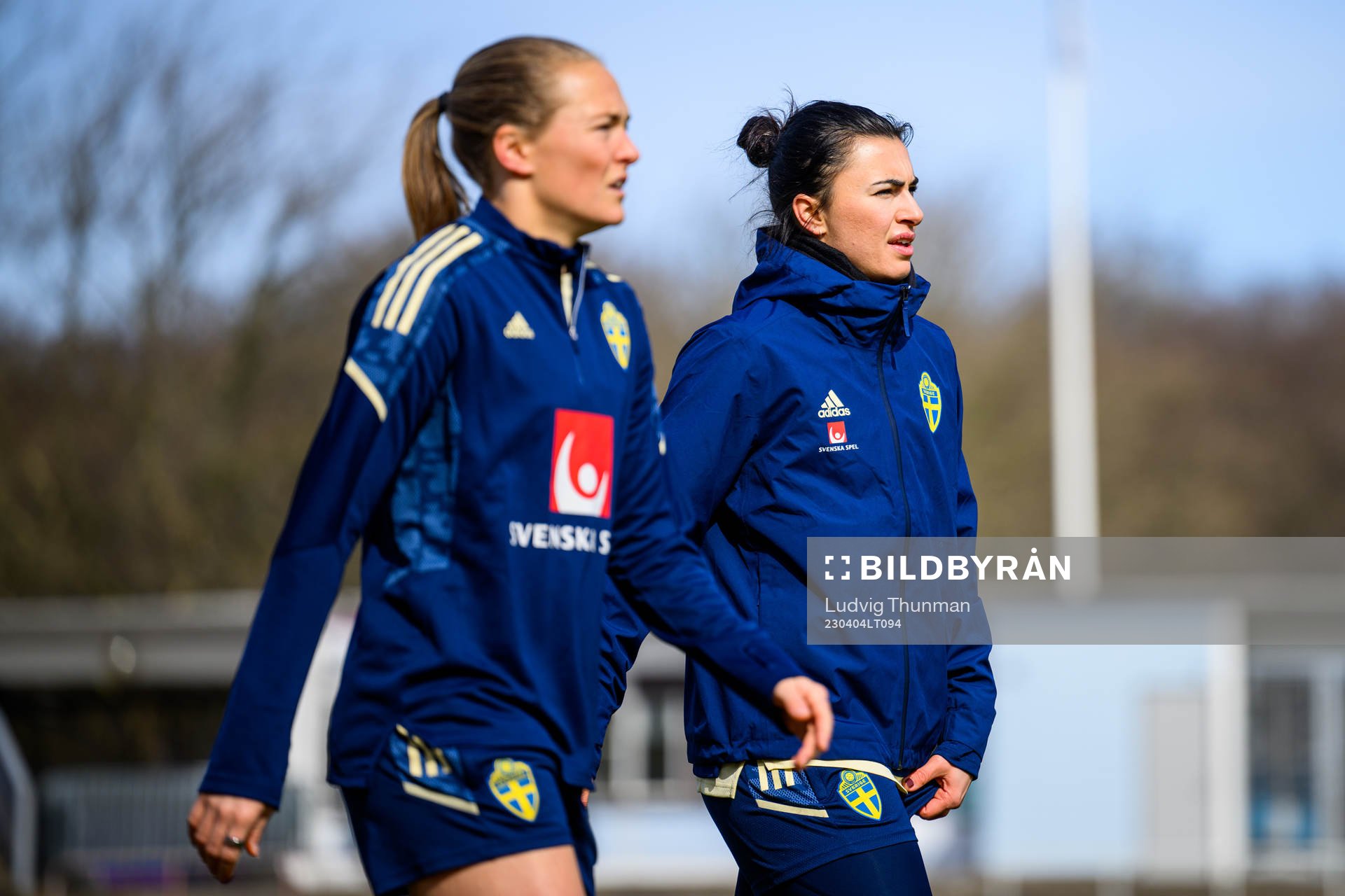 Magdalena Eriksson and goalkeeper Zecira Musovic