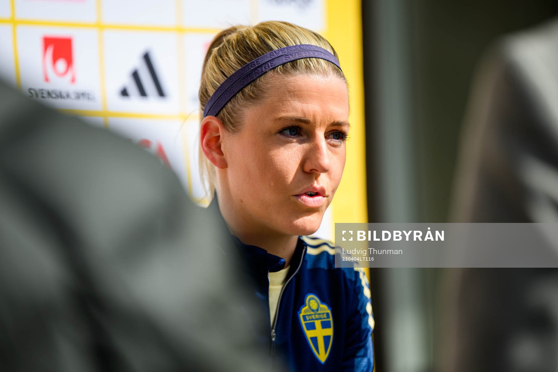 Olivia Schough is interviewed by the media