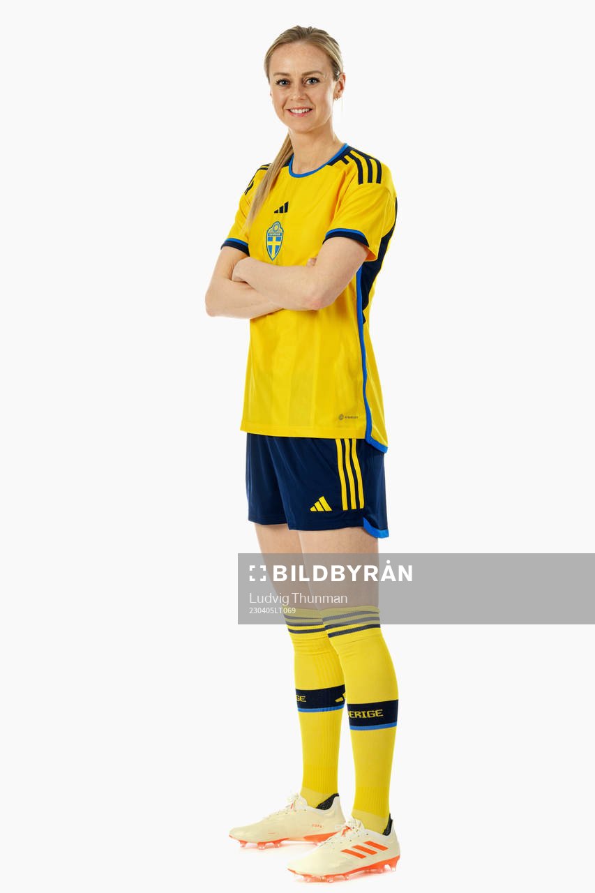 Amanda Ilestedt of the Swedish women's national football team poses for a portrait on April 5, 2023 in Malmö. 