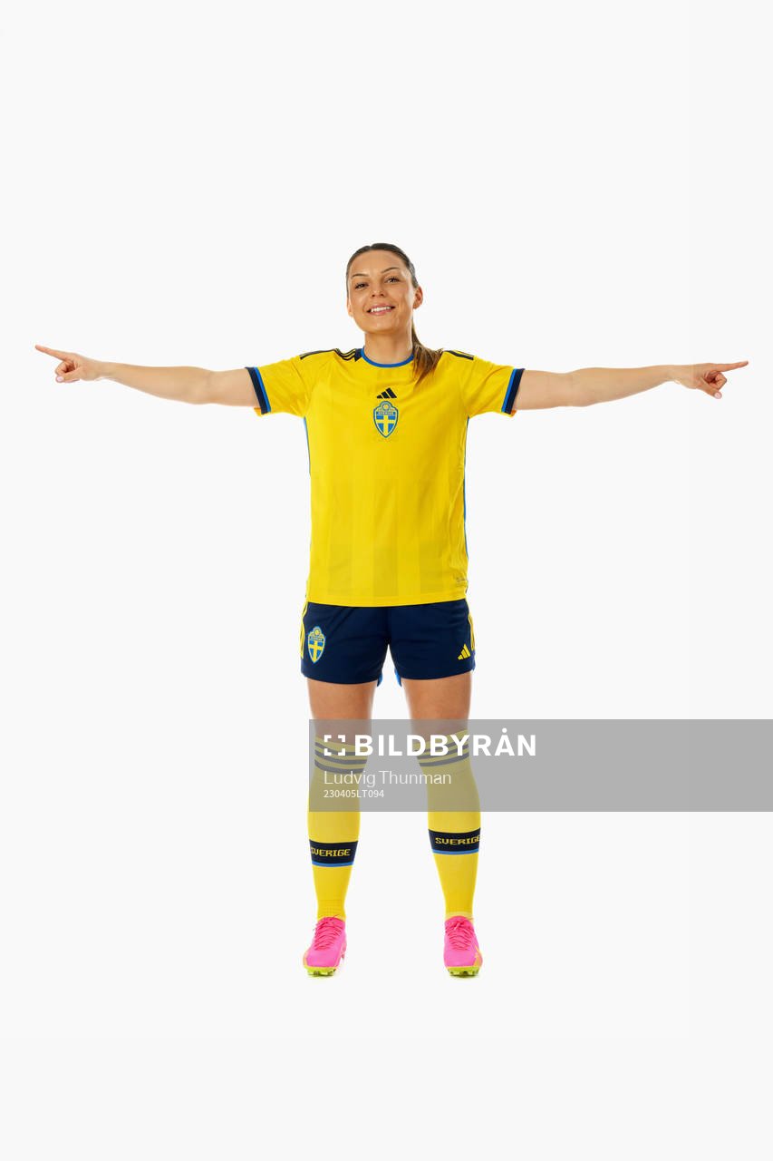 Johanna Rytting Kaneryd of the Swedish women's national football team poses for a portrait on April 5, 2023 in Malmö. 