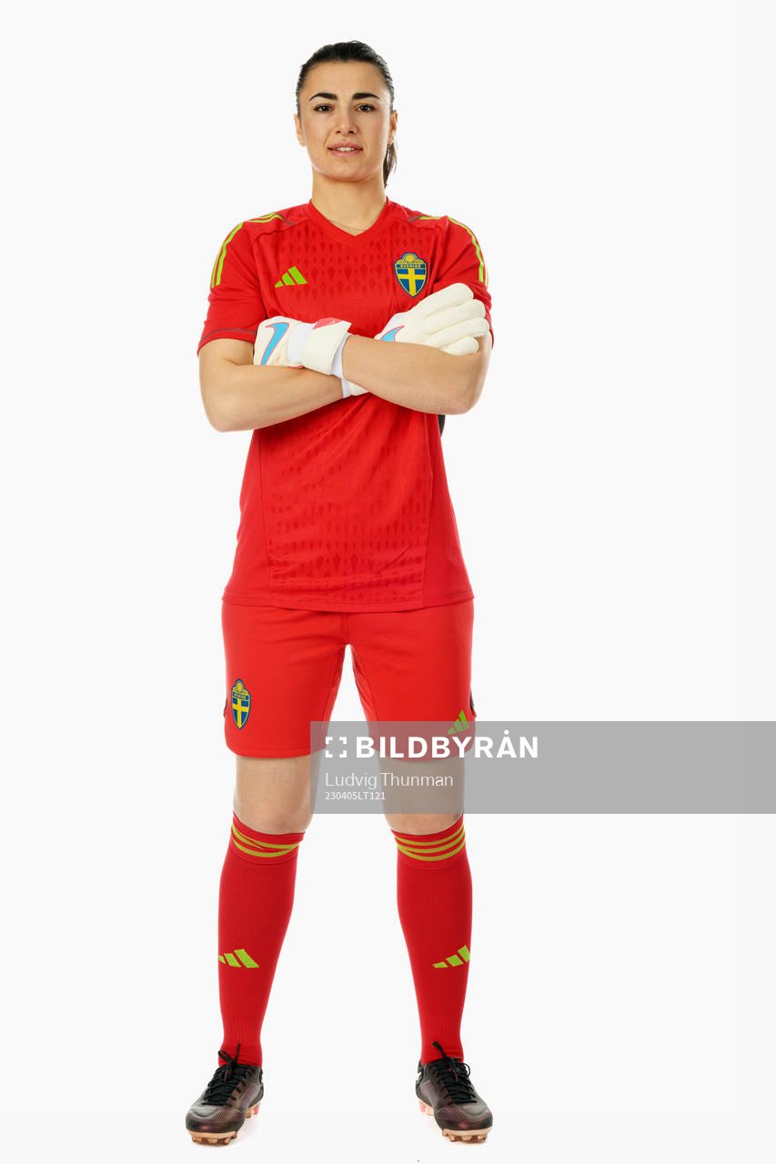 Goalkeeper Zecira Musovic of the Swedish women's national