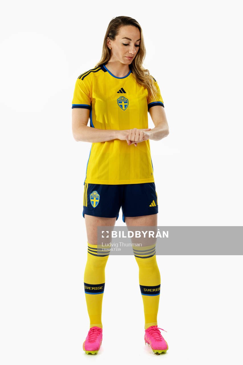 Kosovare Asllani of the Swedish women's national football team poses for a portrait on April 5, 2023 in Malmö. 