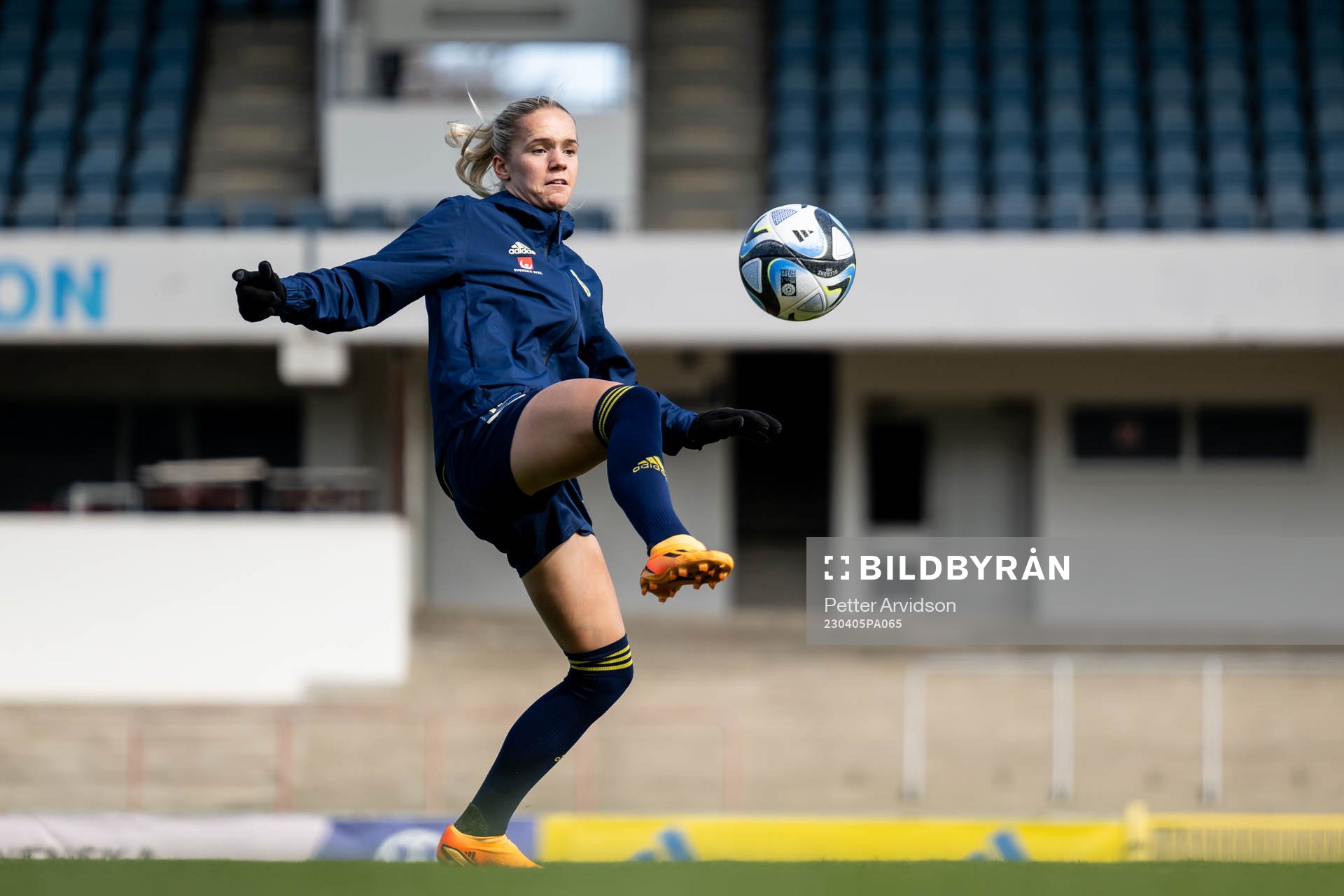 Hanna Lundkvist during a training session with women’s national football team Sweden  on April 5, 2023 in Malmö. 
