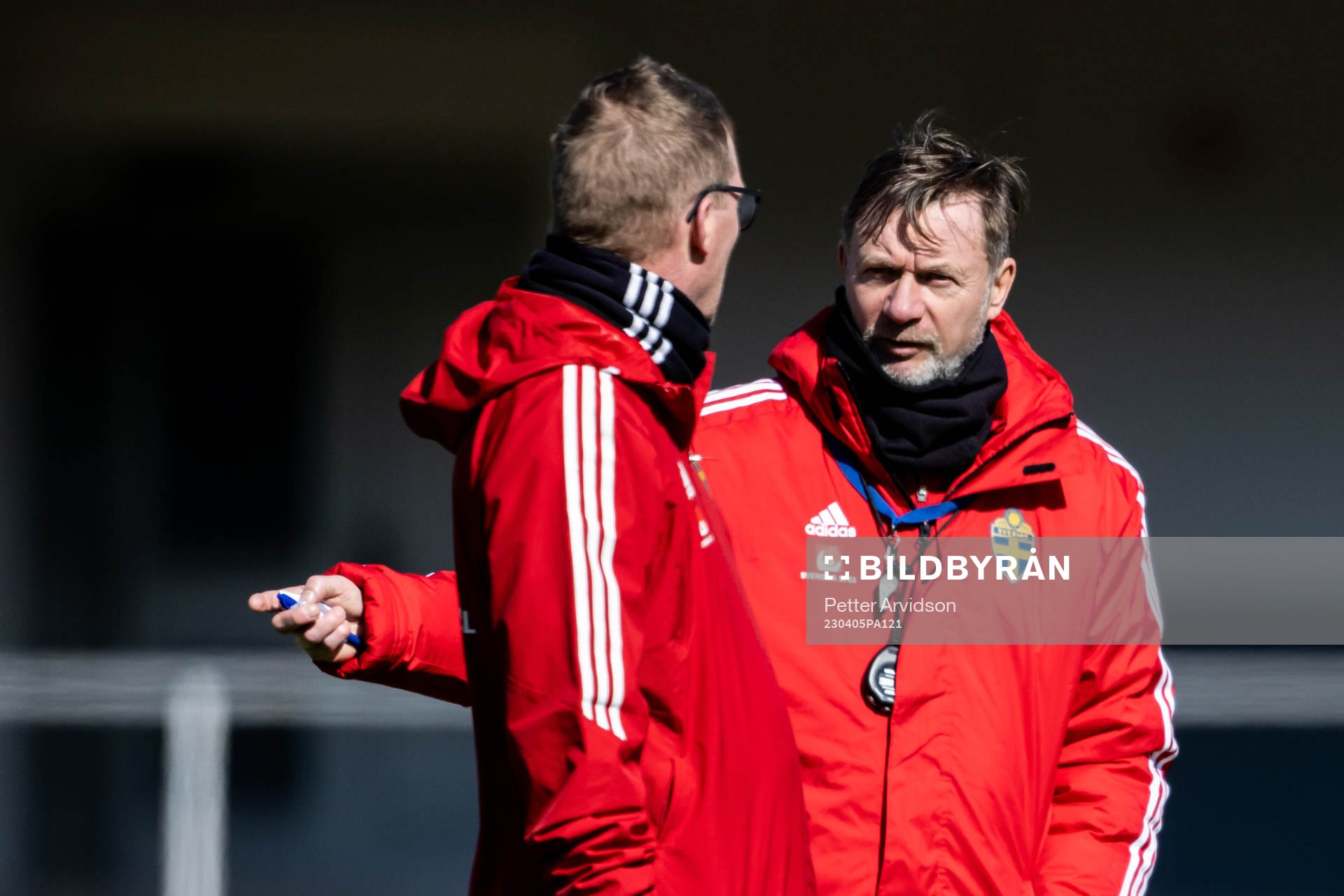 Head coach Peter Gerhardsson and goalkeeper coach Leif