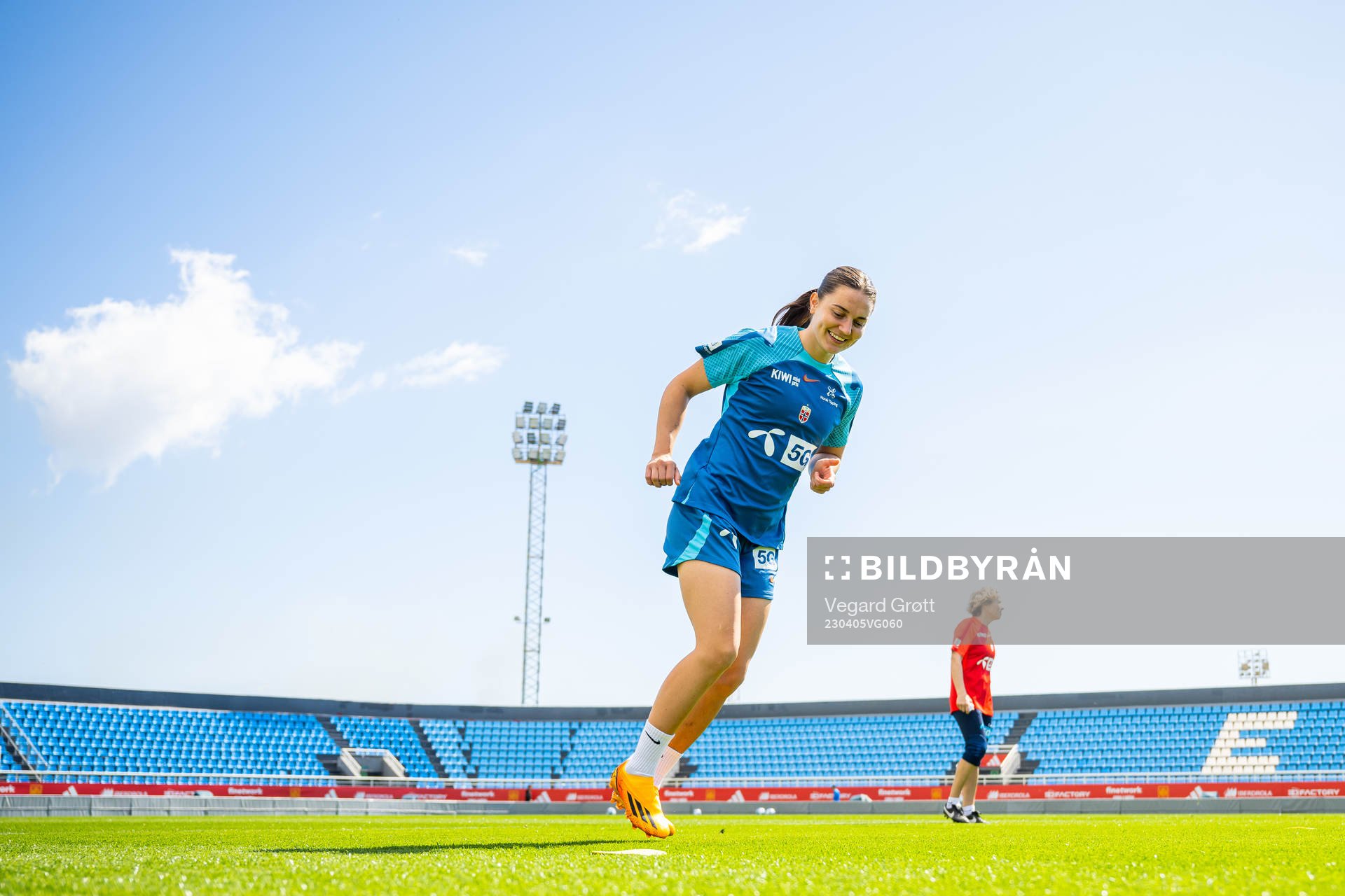 Vilde Bøe Risa of the Norwegian women's national football team during a training session on April 5, 2023 in Ibiza. 