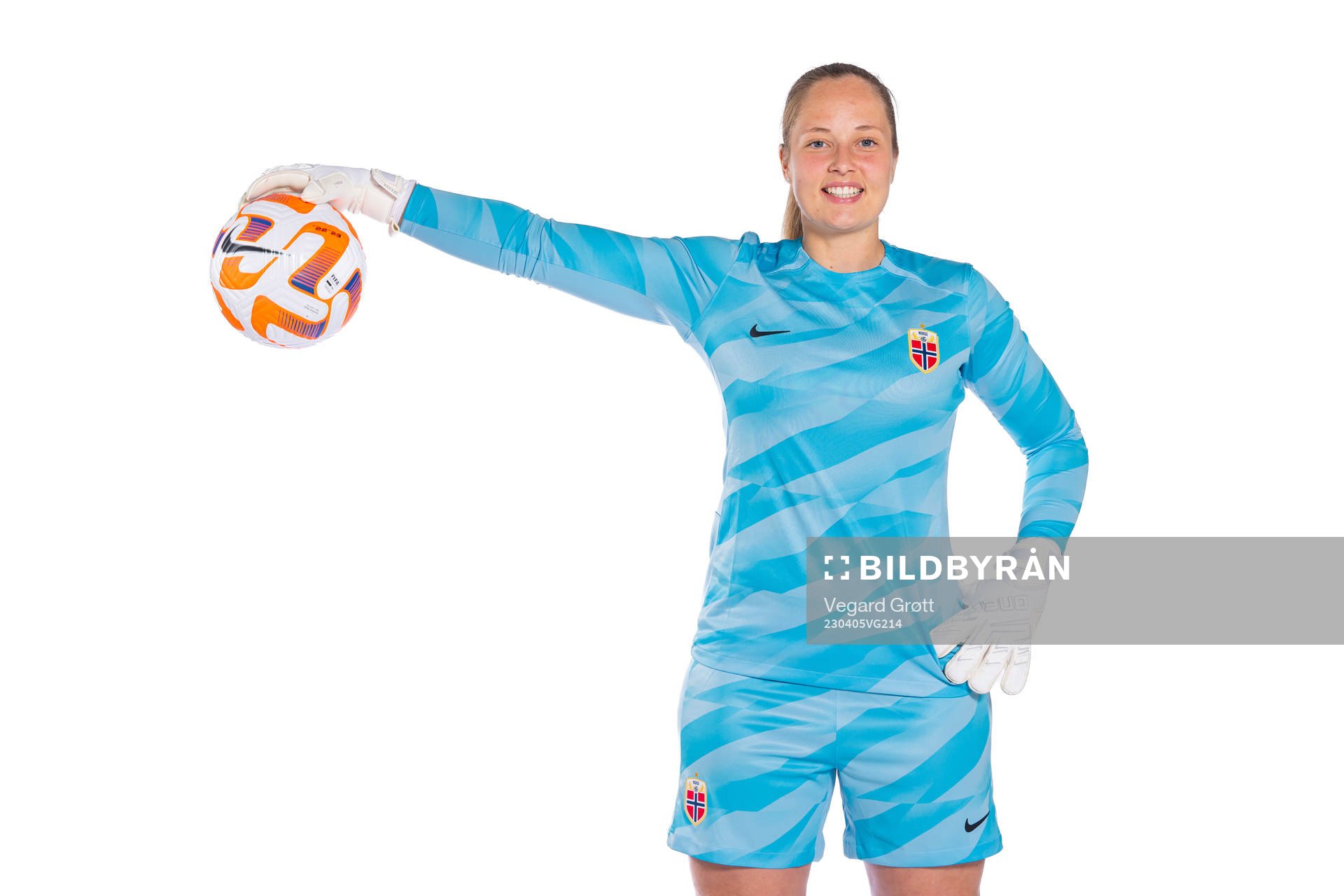 Goalkeeper Aurora Mikalsen of the Norwegian women’s