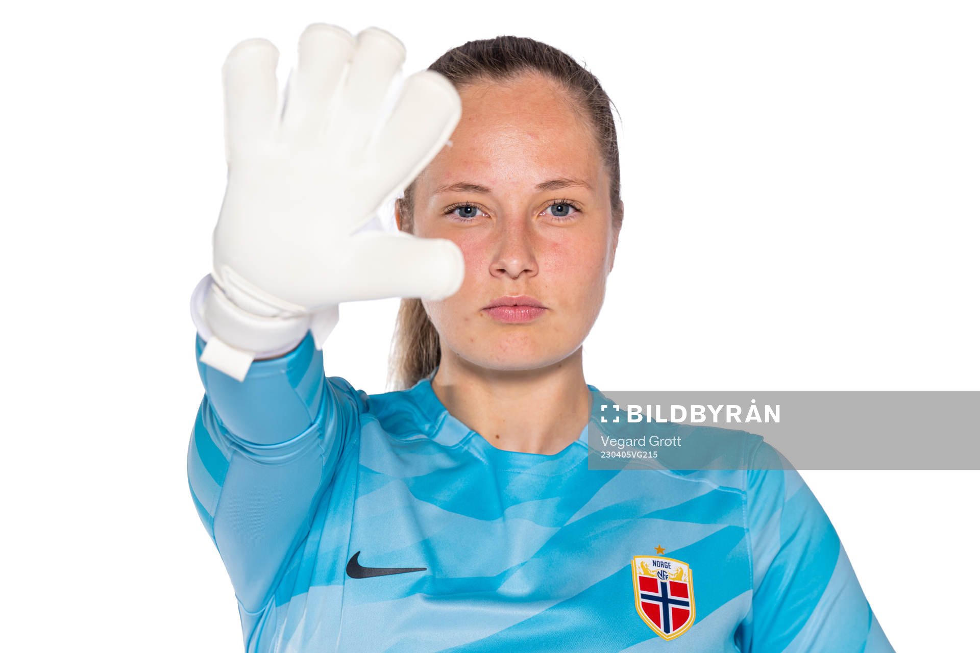 Goalkeeper Aurora Mikalsen of the Norwegian women’s