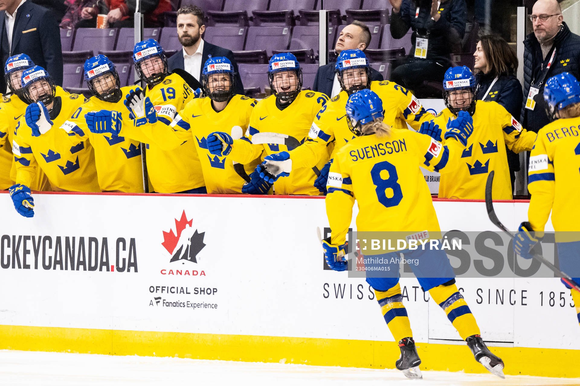 Hilda Svensson of Sweden celebrate with teammates