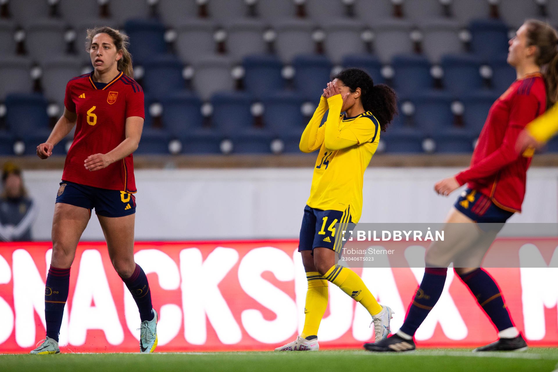 Evelina Duljan of Sweden looks dejected