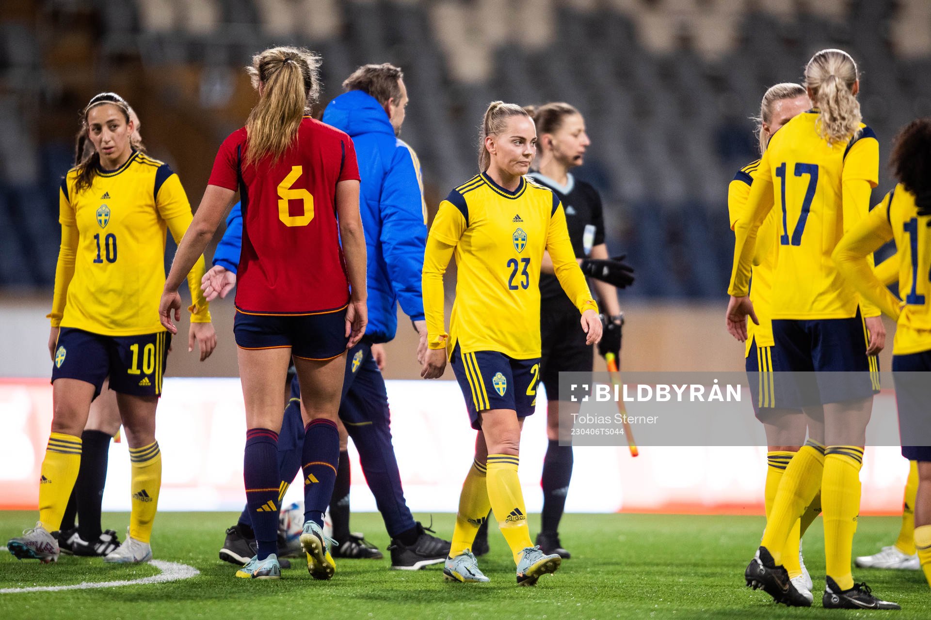 Agnes Nyberg of Sweden looks dejected