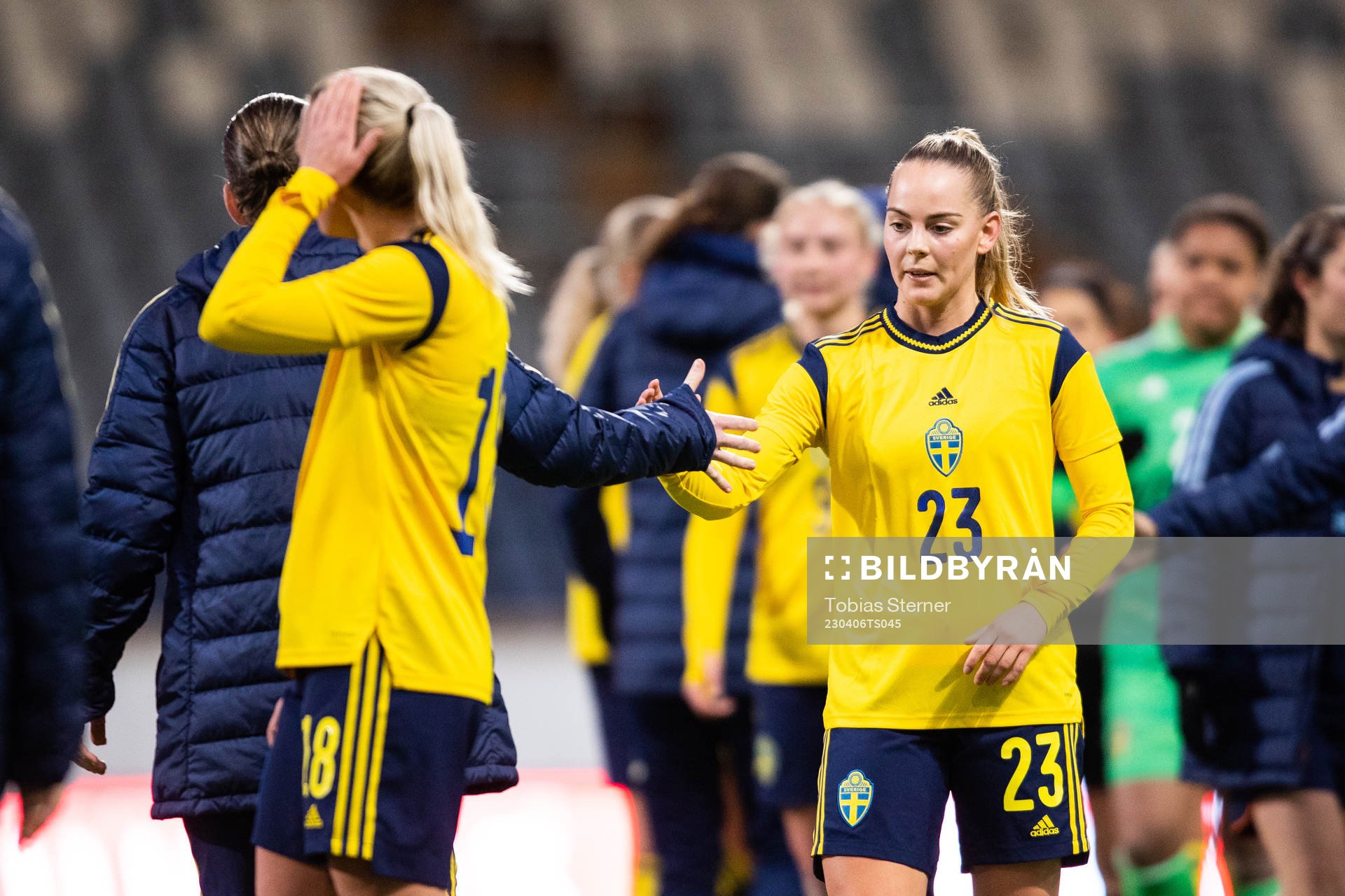 Agnes Nyberg of Sweden looks dejected