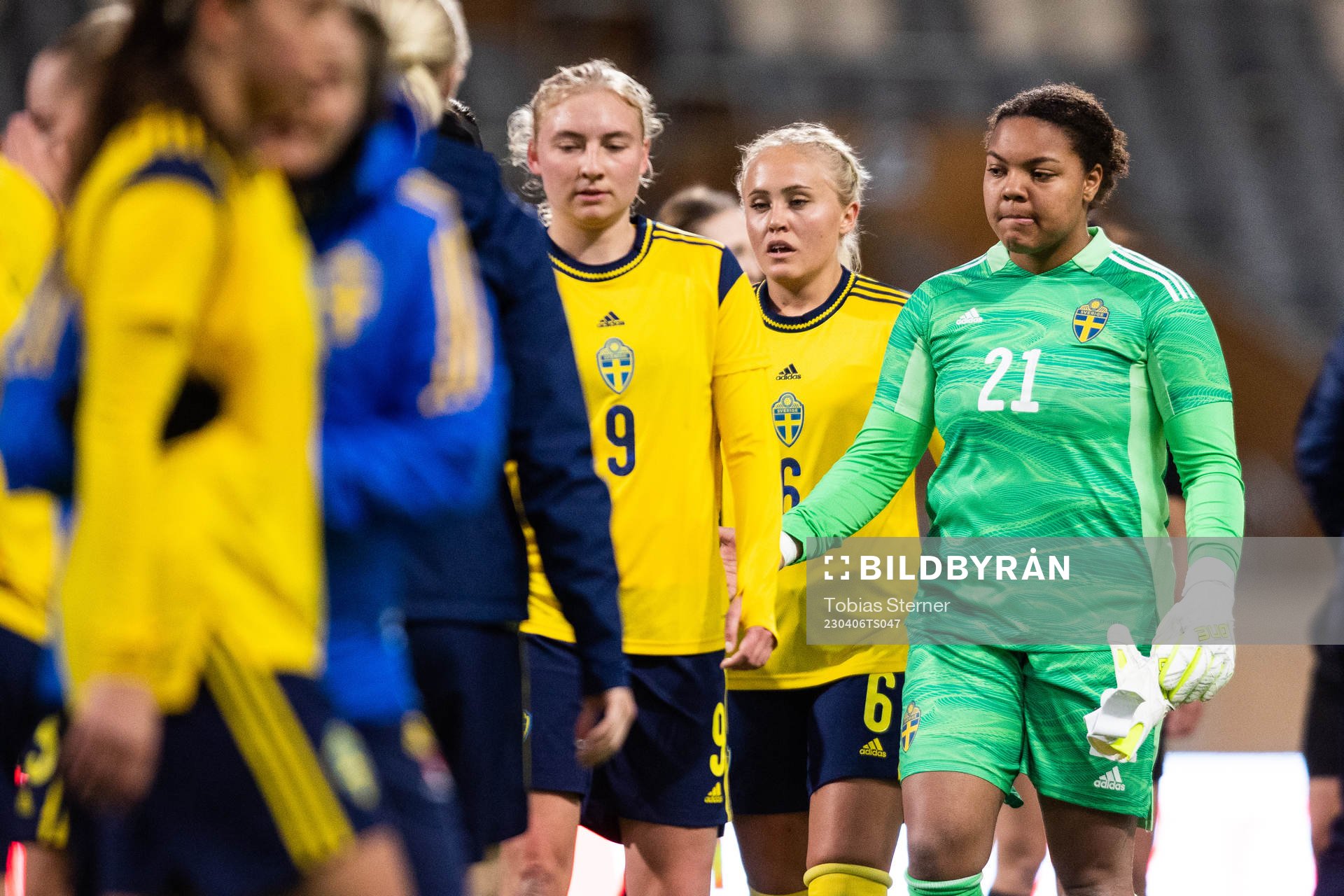 Goalkeeper Serina Iddrisu Backmark of Sweden looks dejected