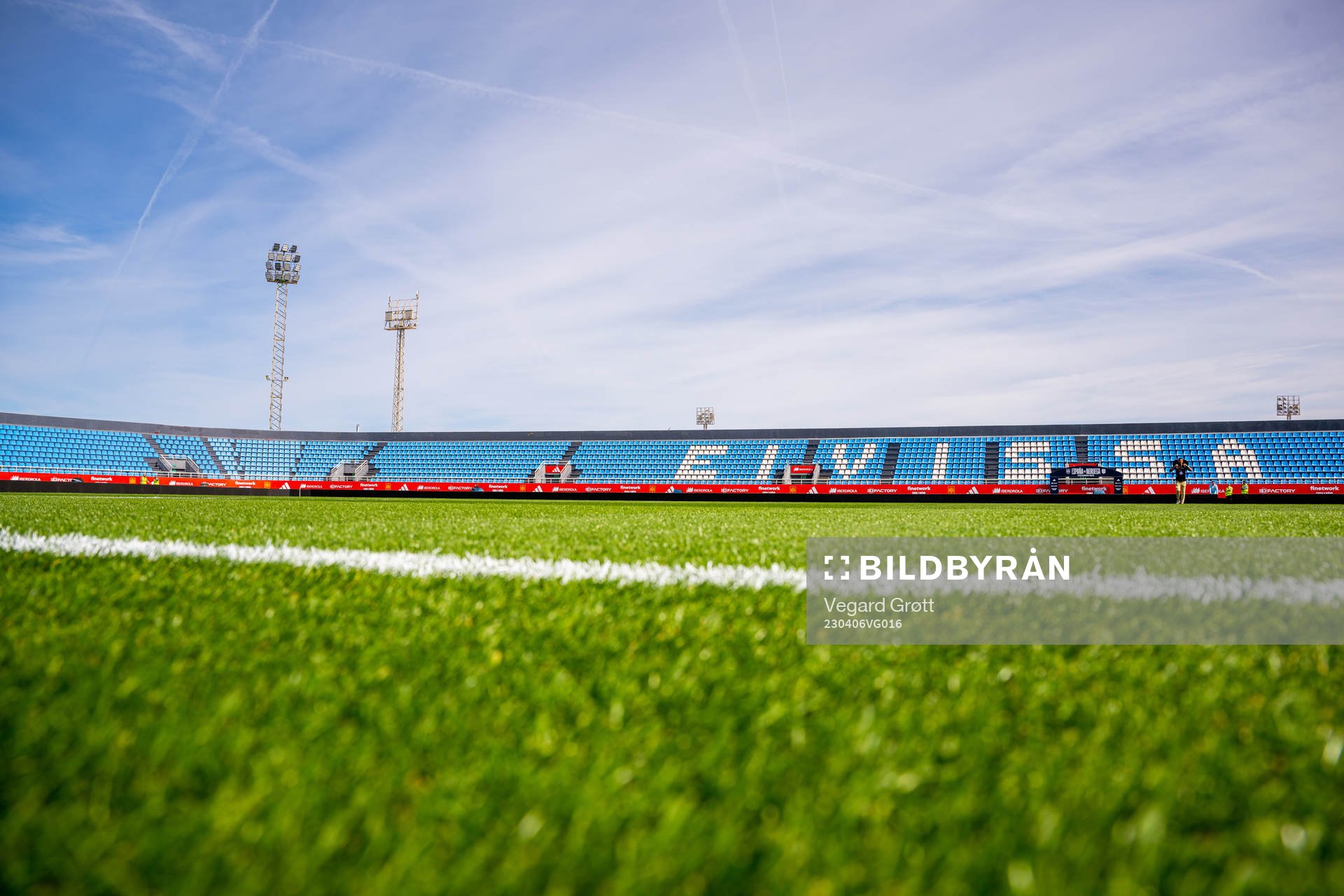 General view of Palladium Can Misses ahead of the international friendly football match between Spain and Norway on April 6, 2023 in Ibiza.