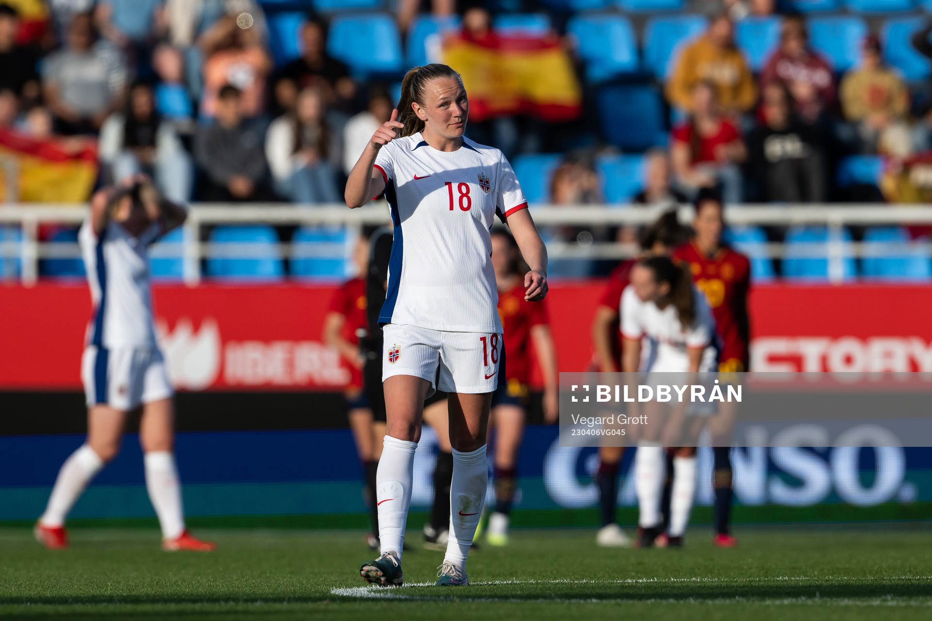 Frida Maanum of Norway looks dejected
