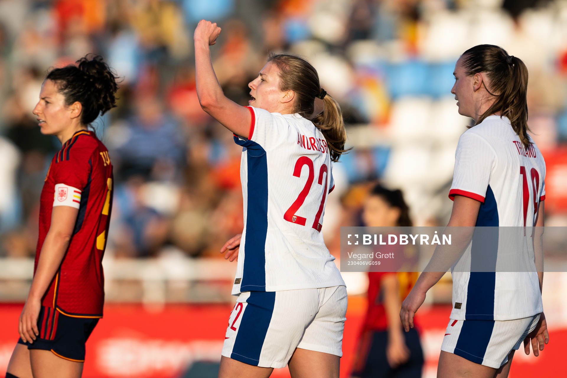 Cesilie Andreassen of Norway celebrates