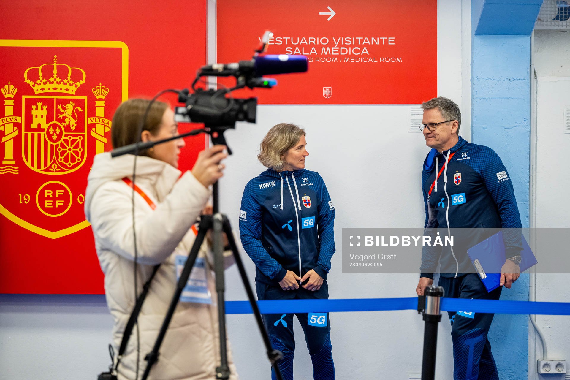 Hege Riise, head coach of Norway, and Halvor Lea, press