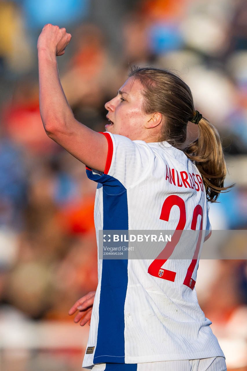 Cesilie Andreassen of Norway celebrates