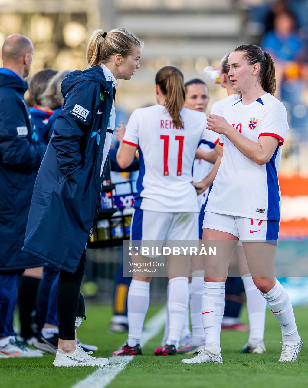 Ada Hegerberg and Elisabeth Terland of Norway