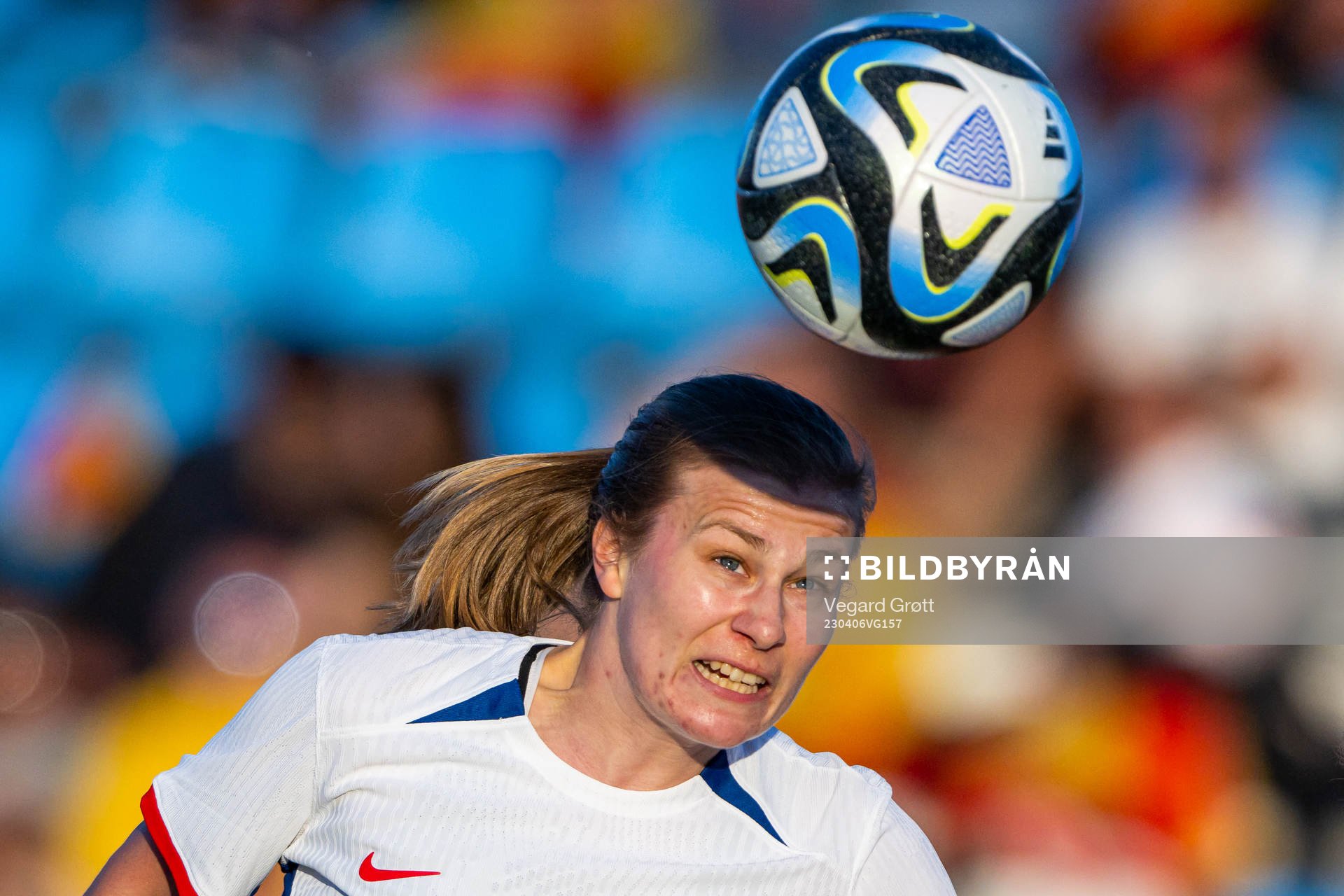 Cesilie Andreassen of Norway scores the 4-2 goal