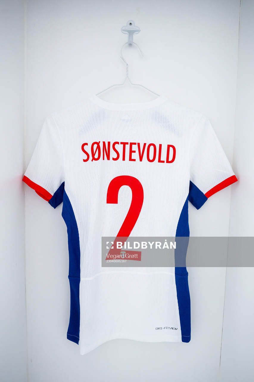 The kit of Anja Sønstevold of Norway in the dressing room