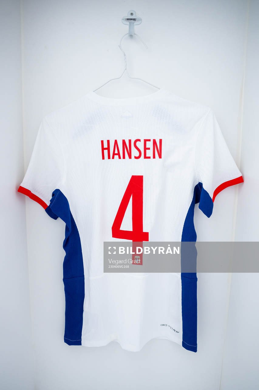 The kit of Tuva Hansen of Norway in the dressing room