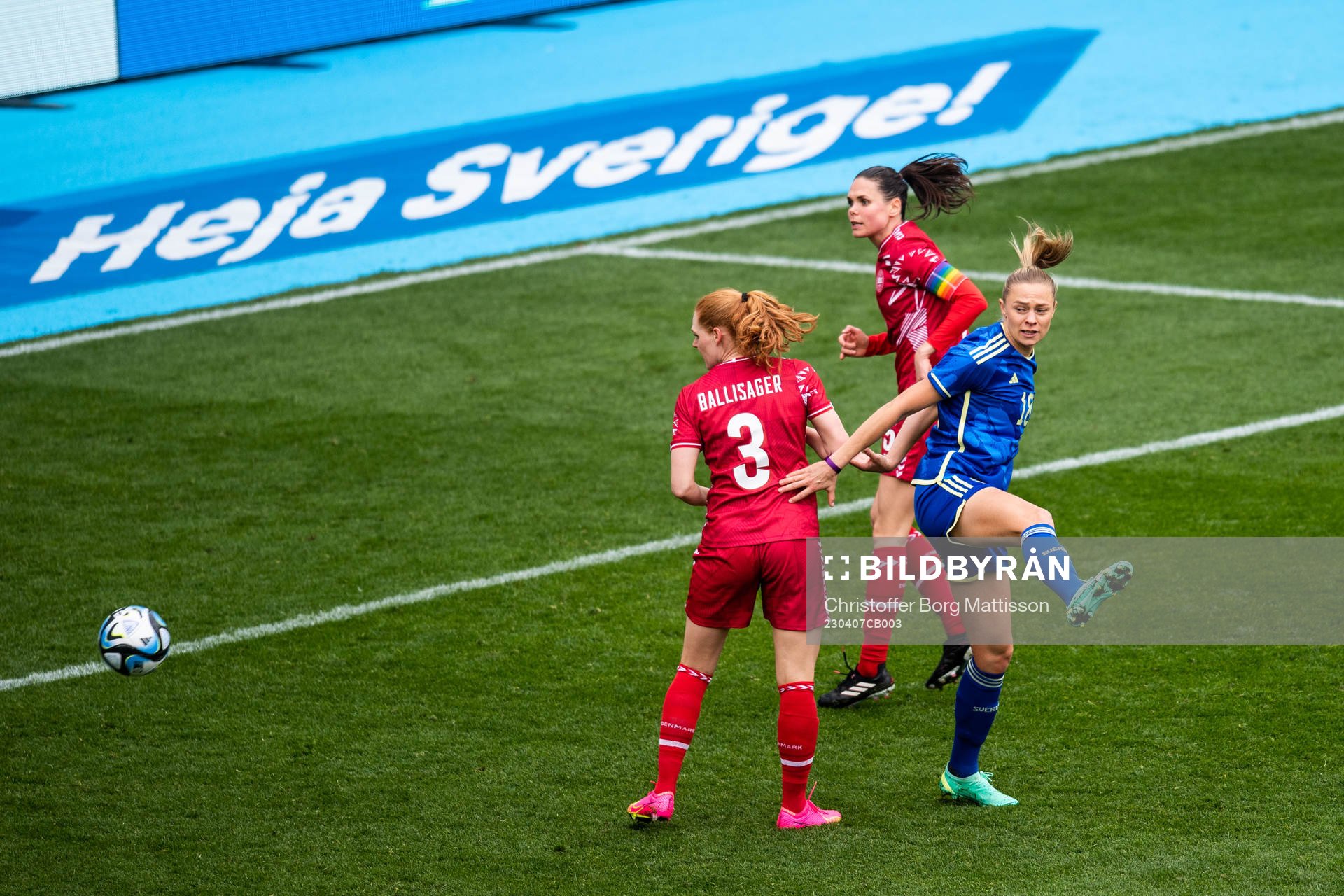Fridolina Rolfö of Sweden against Stine Ballisager and