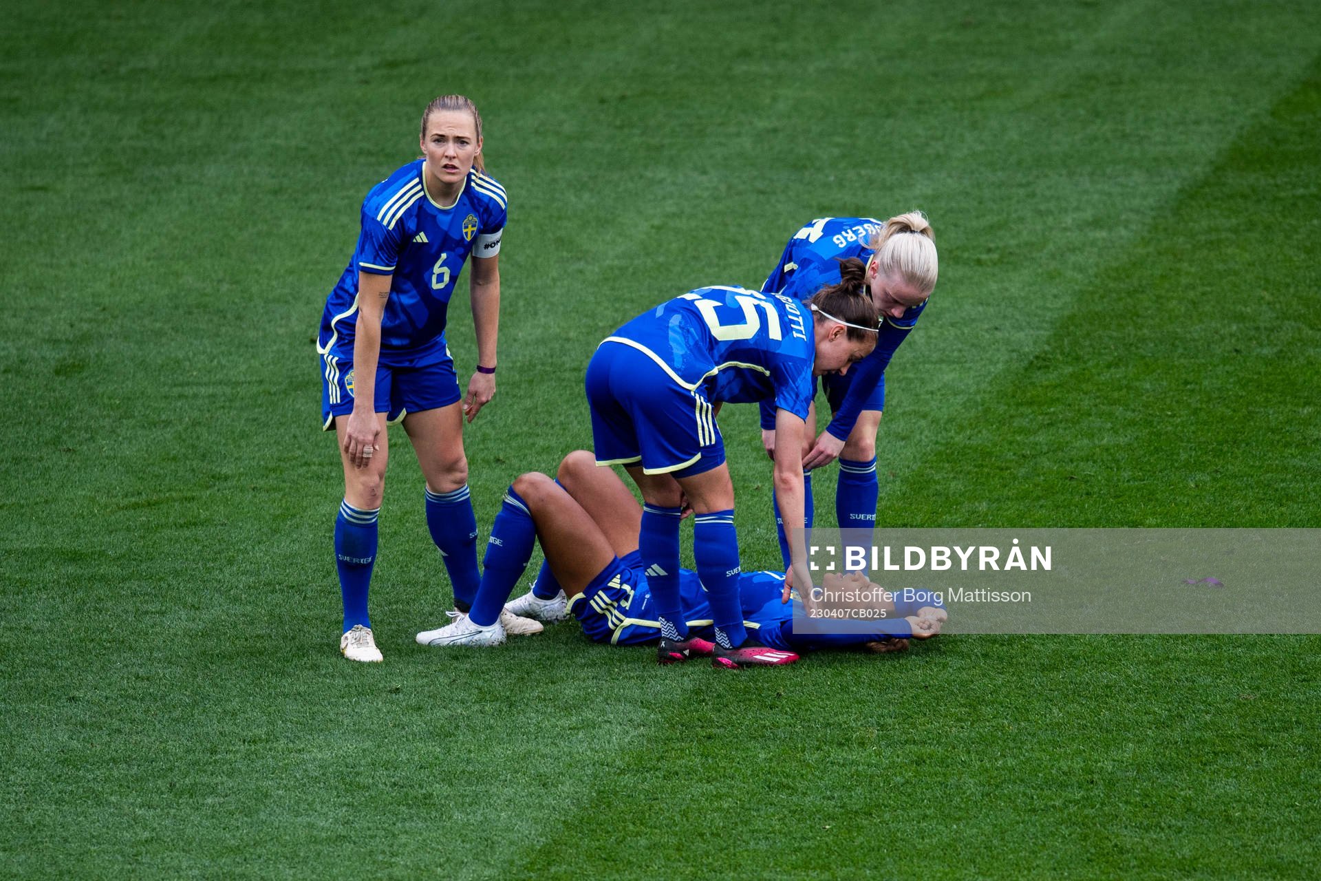 Madelen Janogy of Sweden in pain
