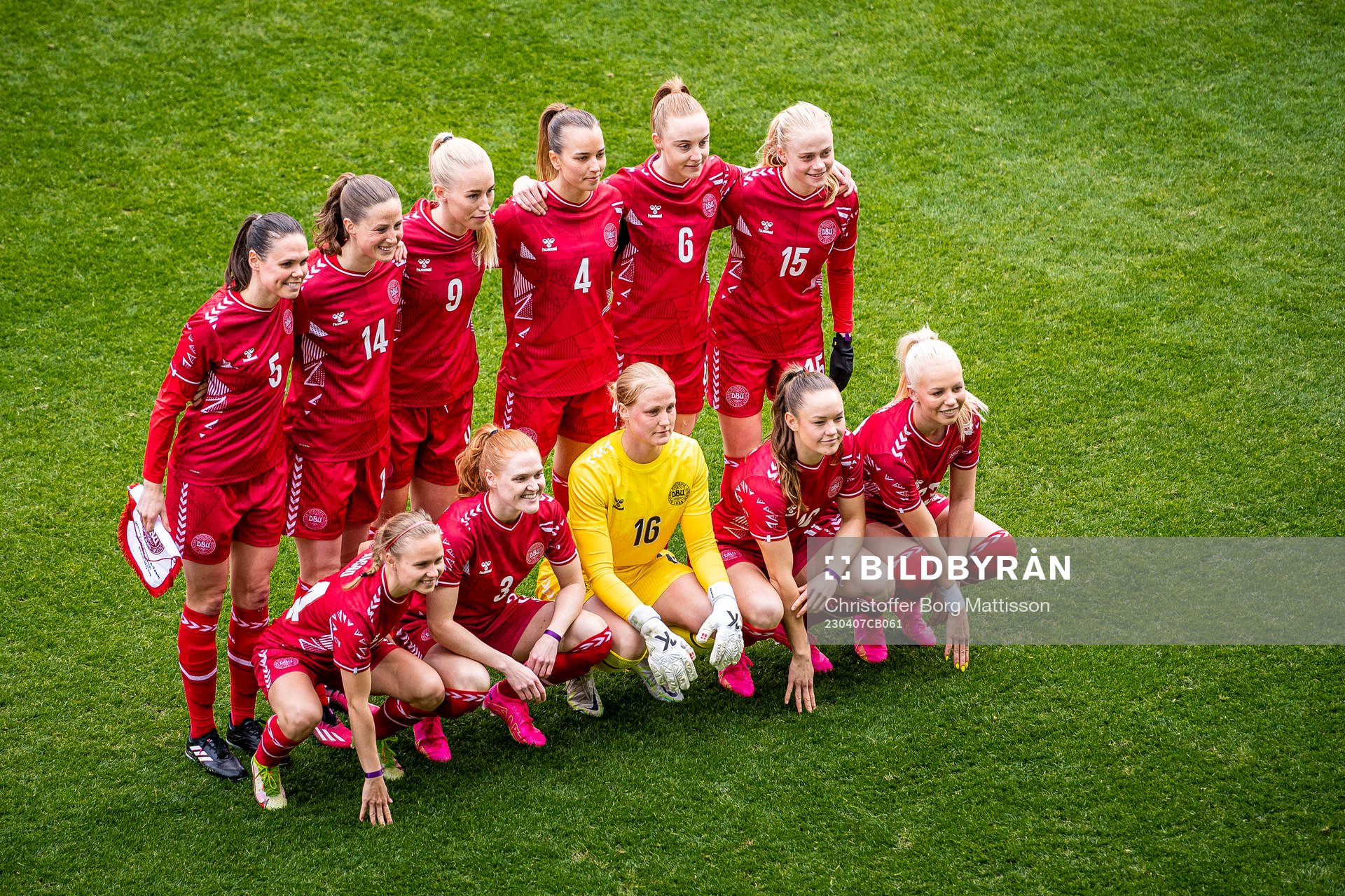 Starting lineup of Denmark ahead the women's international