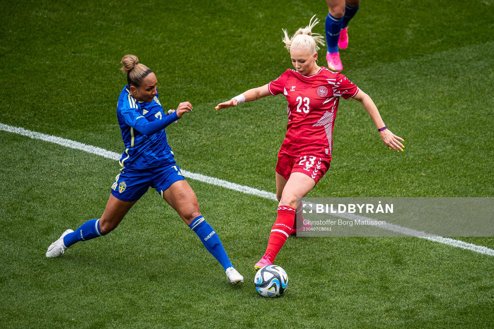 Madelen Janogy of Sweden and Sofie Svava of Denmark
